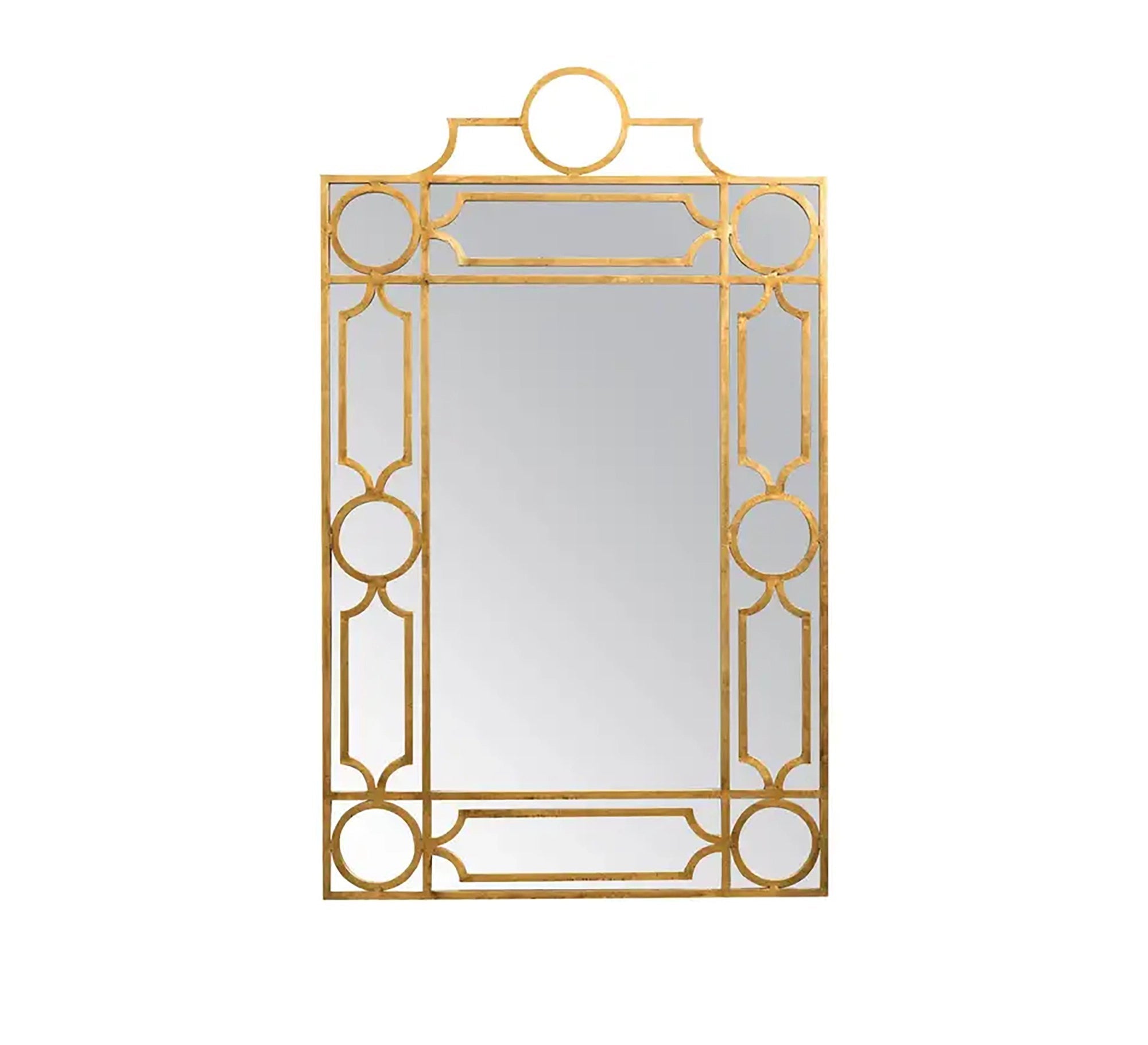 A rectangular mirror with a frame decorated with hollow circles - Vitrine Furniture - Décor