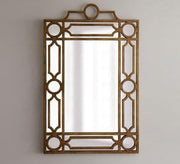 A rectangular mirror with a frame decorated with hollow circles - Vitrine Furniture - Décor