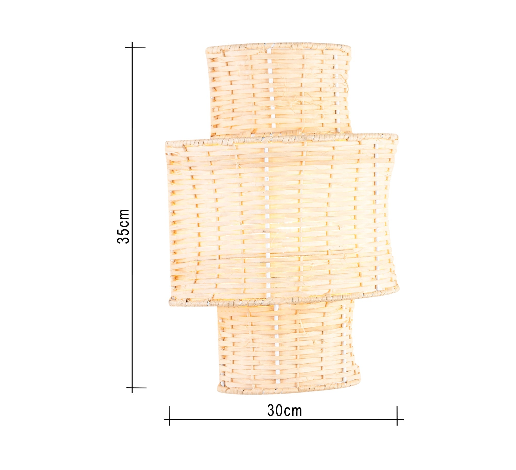 A rectangular wall lamp with a central section extending to the sides. - Vitrine Furniture - Lighting