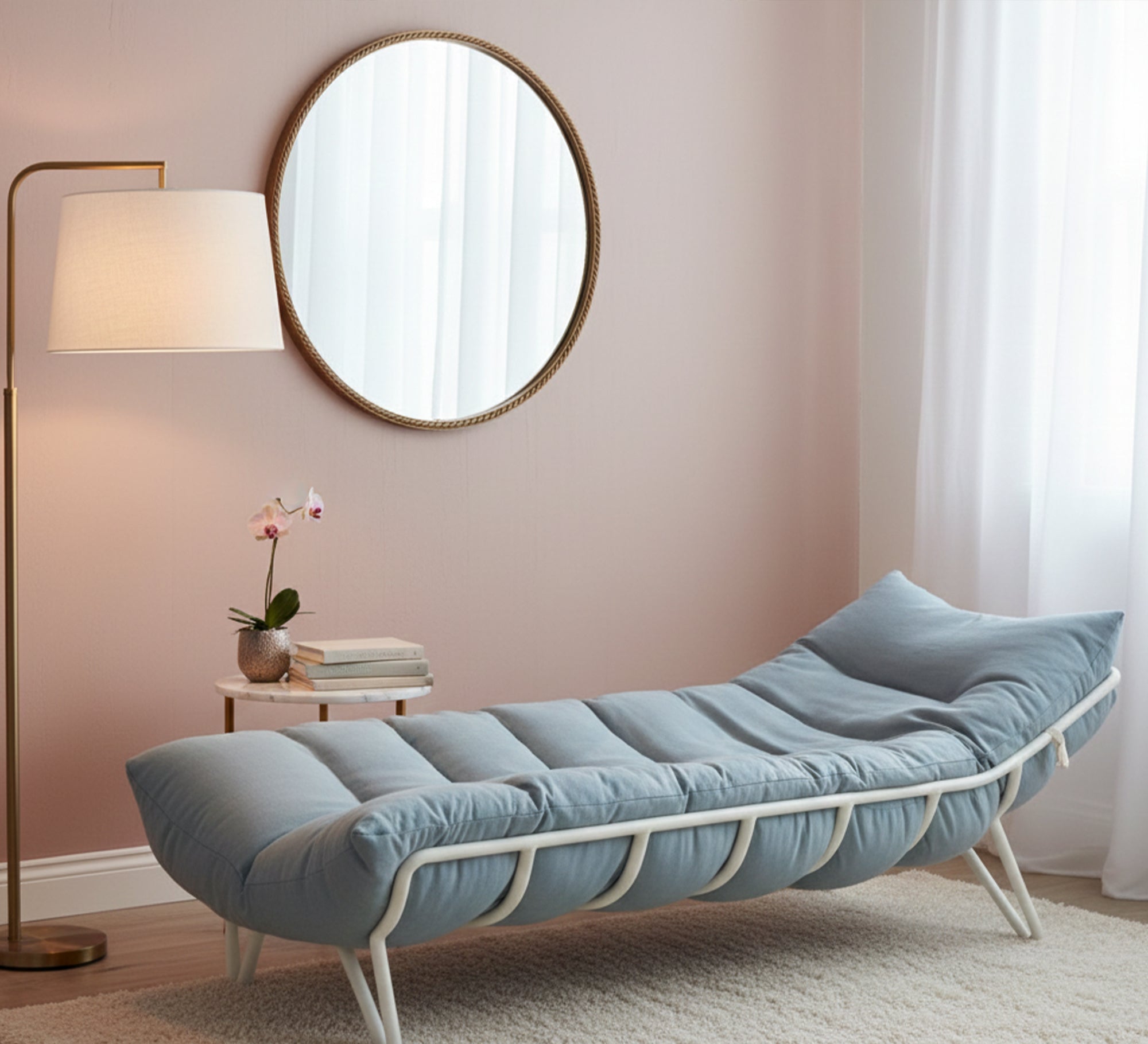 A relaxing chaise lounge in baby blue - Vitrine Furniture - Furniture