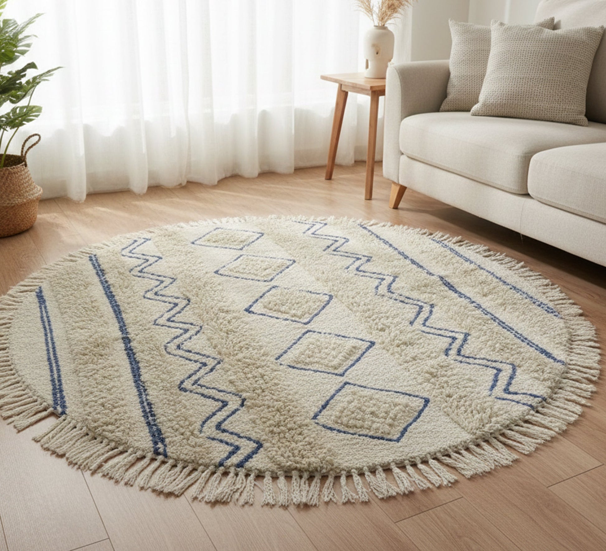 A round rug with beautiful Nubian patterns - Vitrine Furniture - Accessories