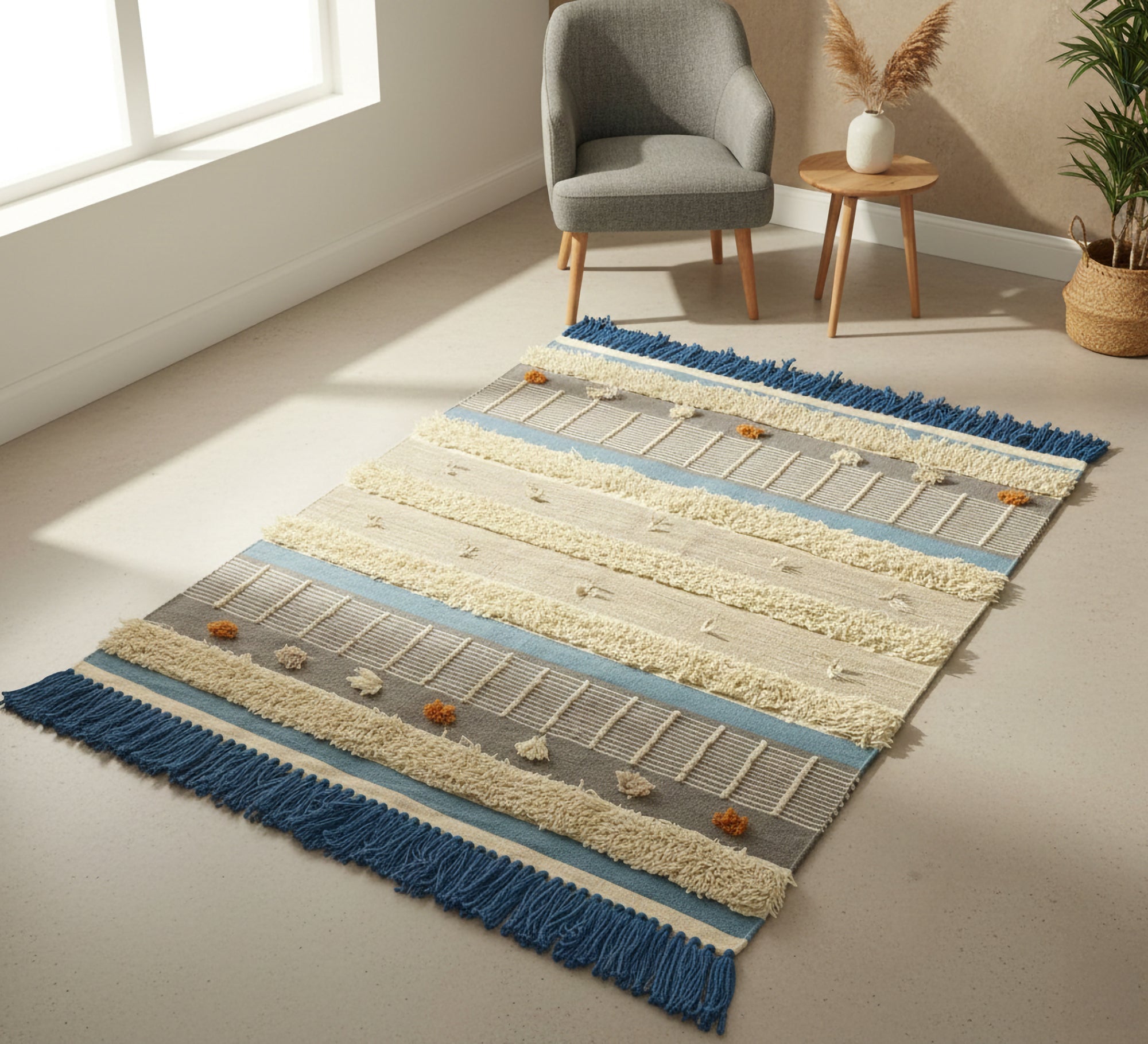 A rug featuring a multi - colored design - Vitrine Furniture - Accessories