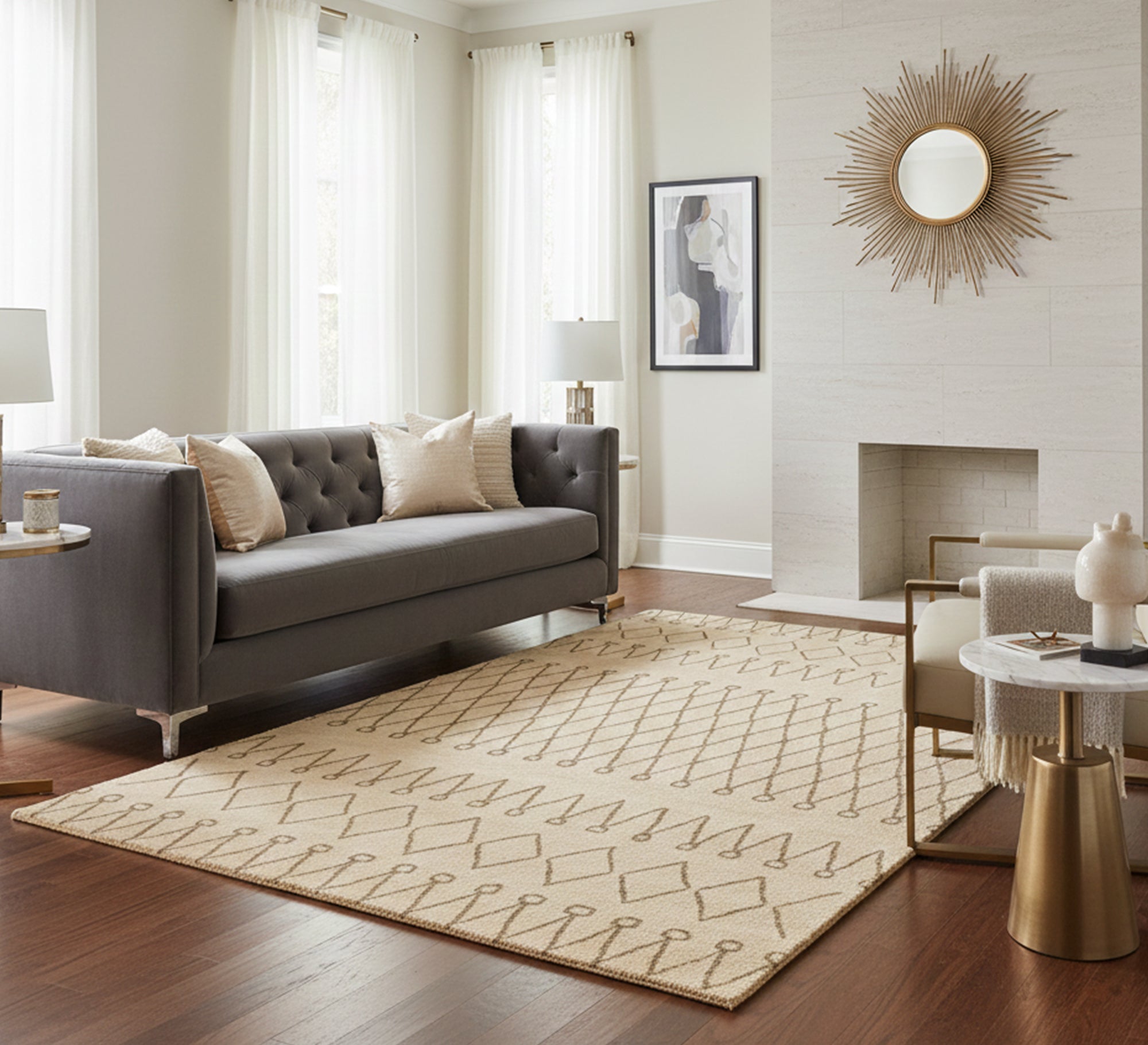 A rug in beige and brown tones - Vitrine Furniture - Accessories