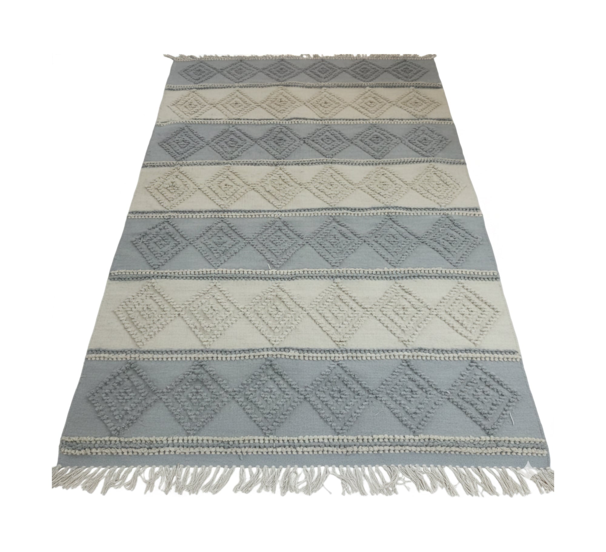 A rug in gray and beige with alternating stripes - Vitrine Furniture - Accessories