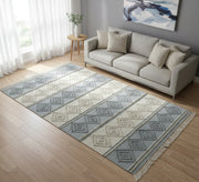 A rug in gray and beige with alternating stripes - Vitrine Furniture - Accessories