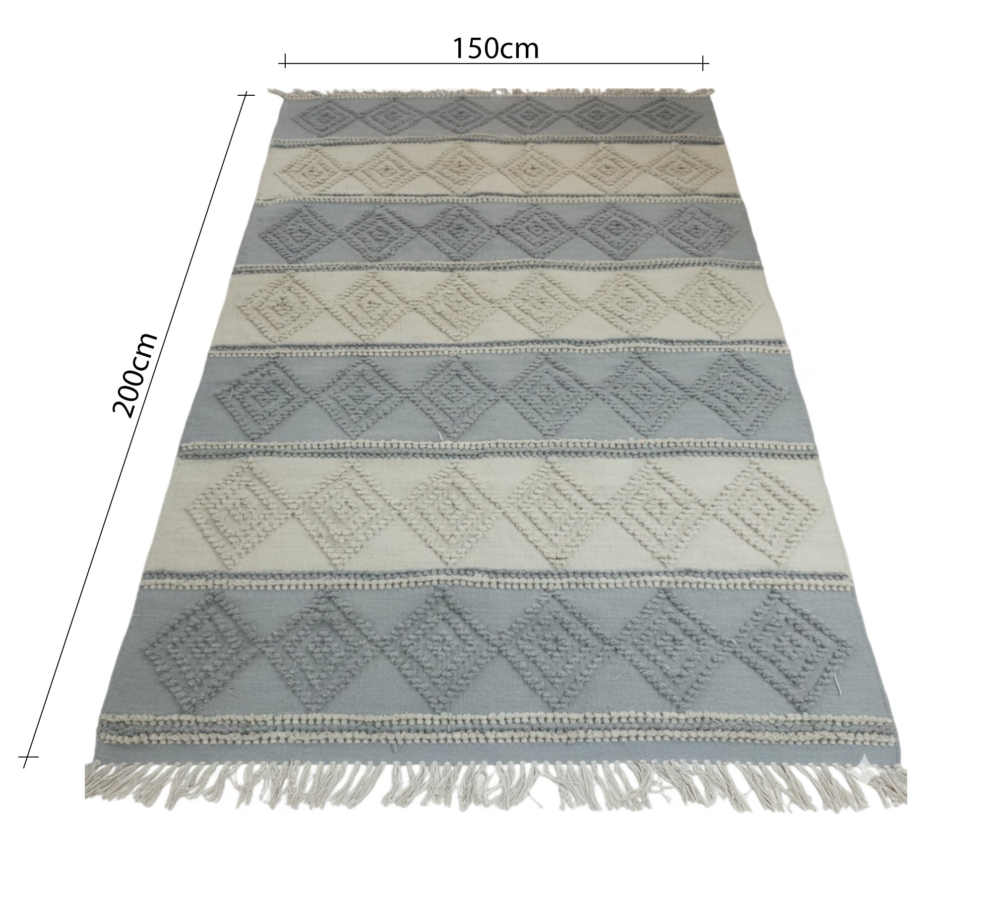 A rug in gray and beige with alternating stripes - Vitrine Furniture - Accessories