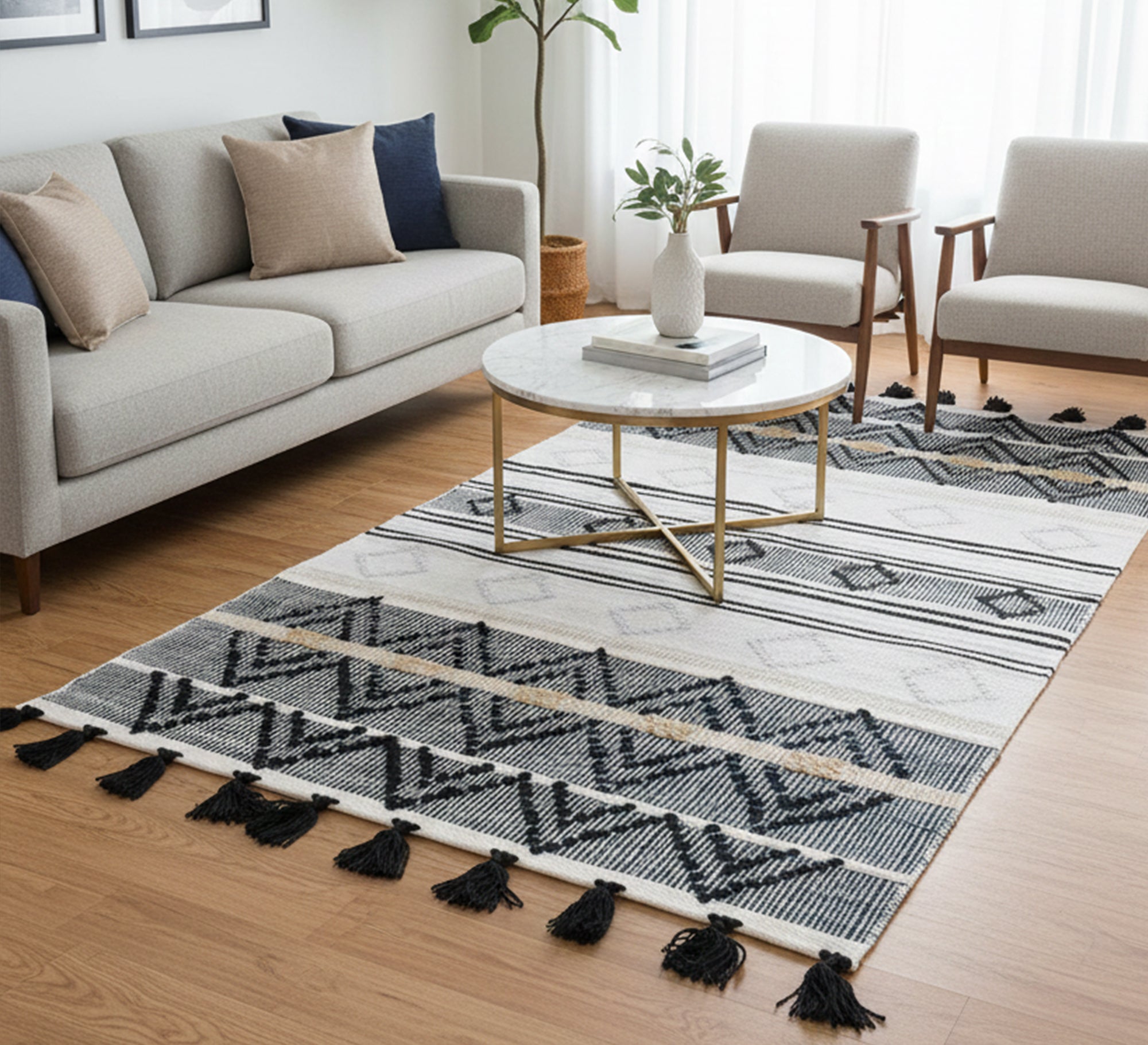 A rug in solid colors with diamond patterns - Vitrine Furniture - Accessories