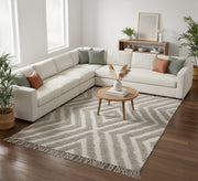 A rug with a design featuring a mix of interlocking diamonds - Vitrine Furniture - Accessories