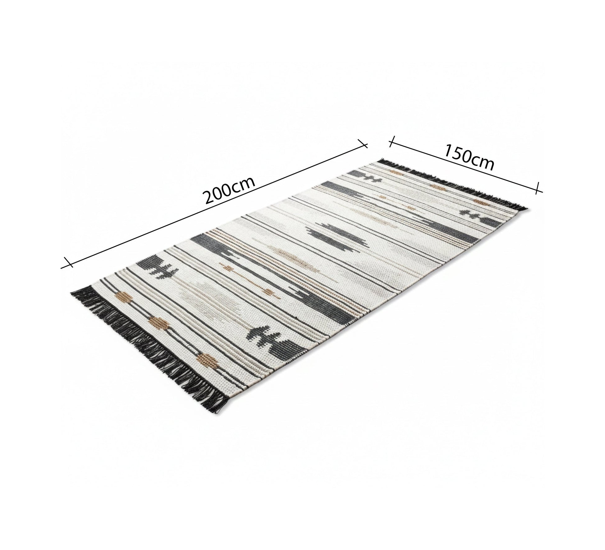 A rug with a modern black and white design - Vitrine Furniture - Accessories