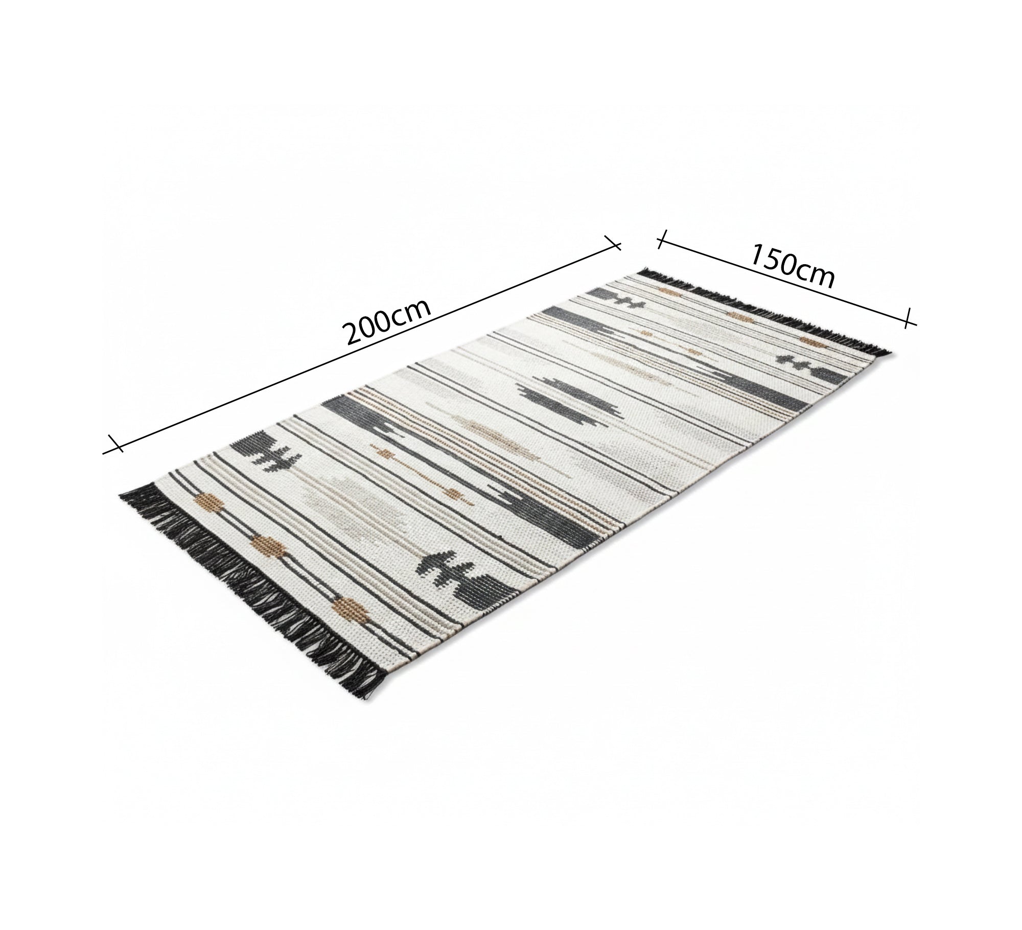 A rug with a modern black and white design - Vitrine Furniture - Accessories