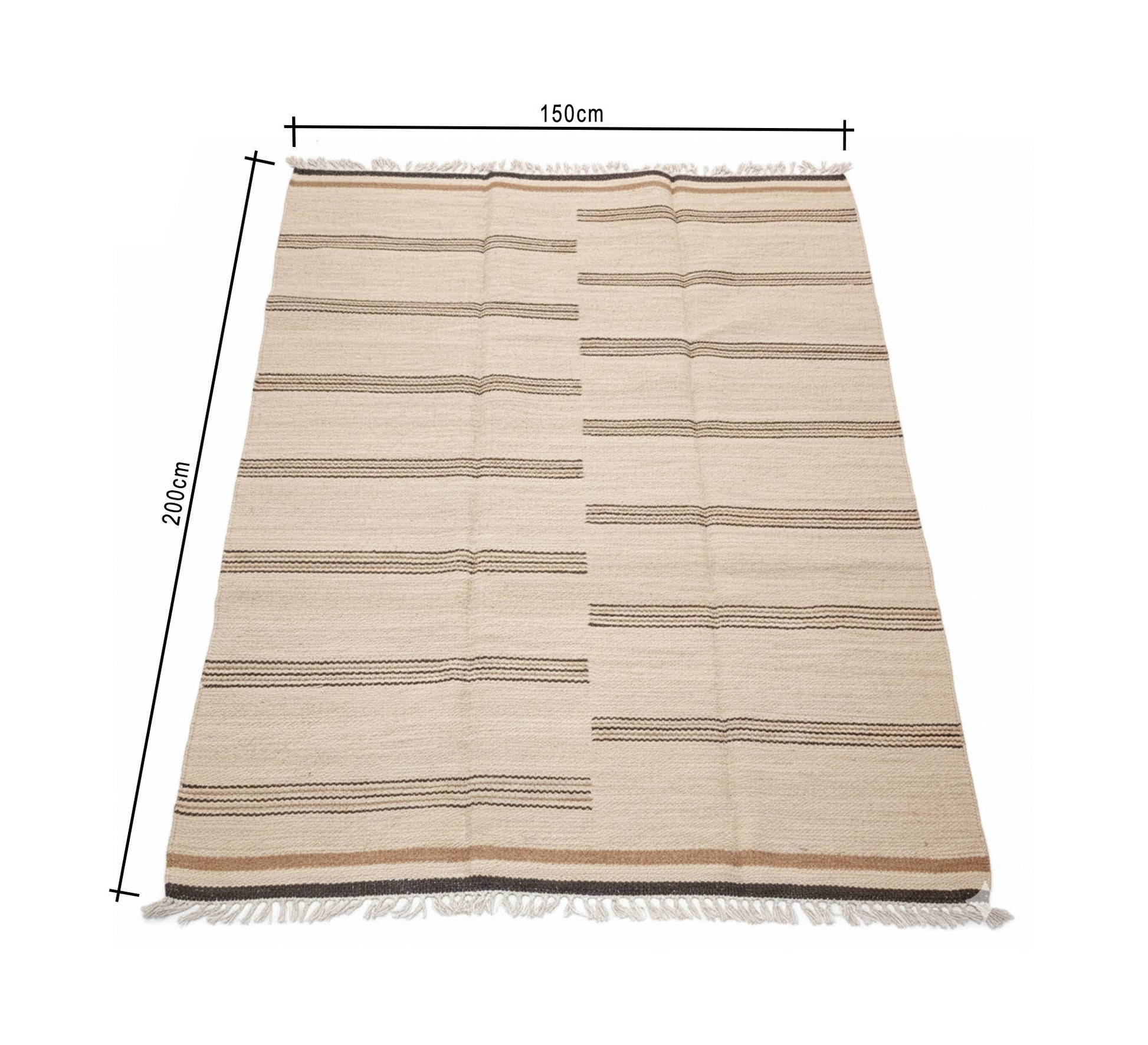A rug with a subtle gradient, featuring thin brown lines and a white background - Vitrine Furniture - Accessories