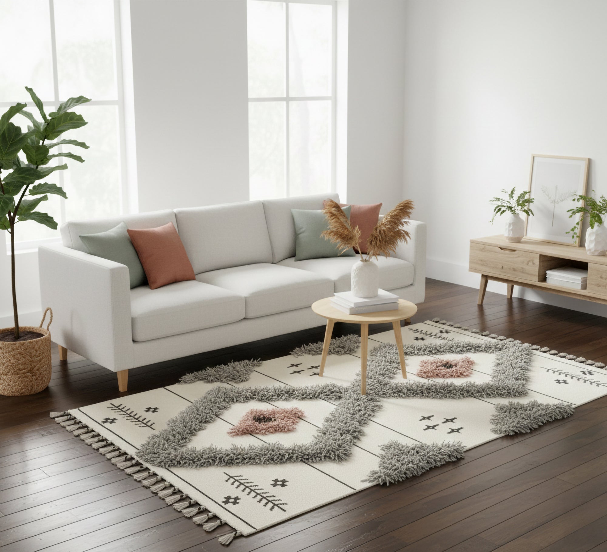 A rug with a white background - Vitrine Furniture - Accessories