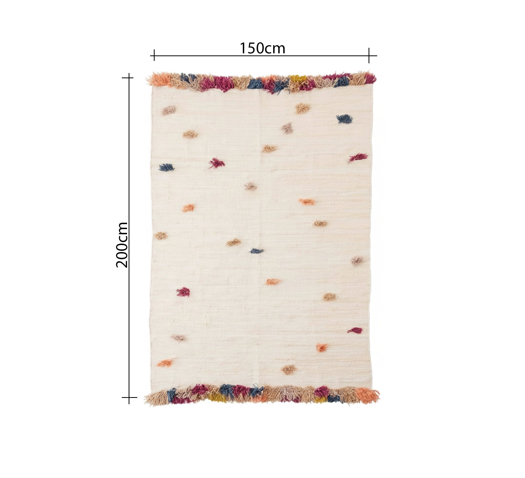 A rug with dense, colorful fringe - Vitrine Furniture - Accessories