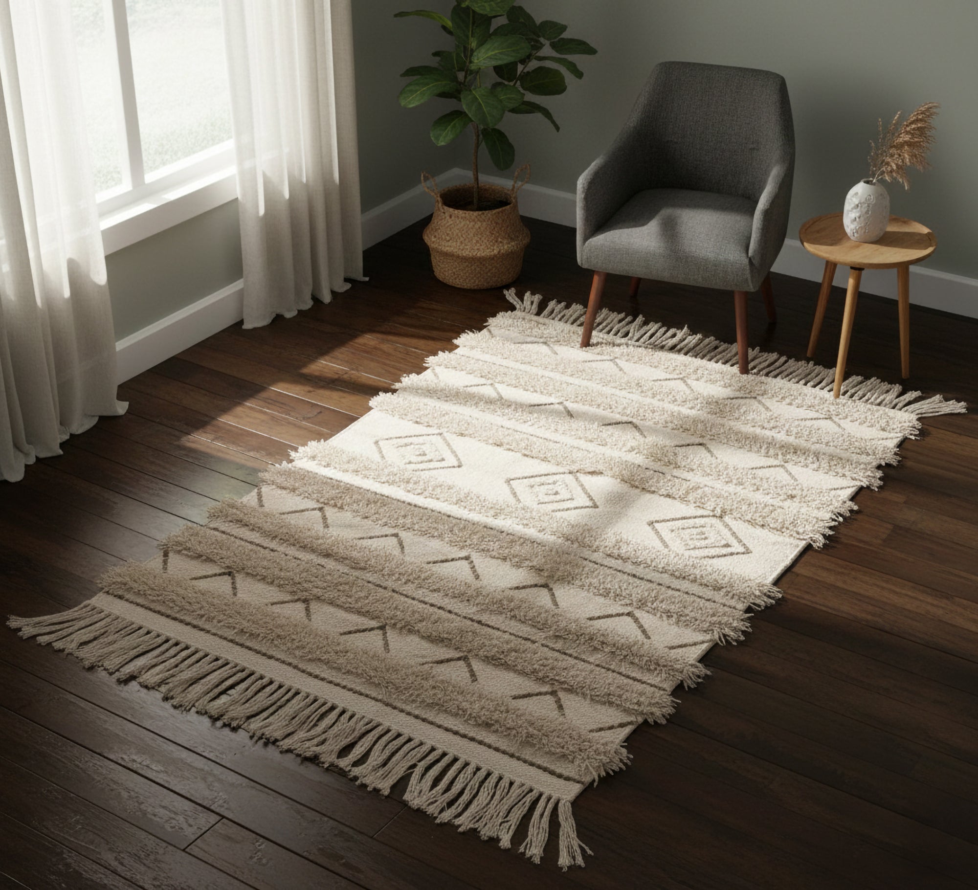A rug with dense fringes - Vitrine Furniture - Accessories