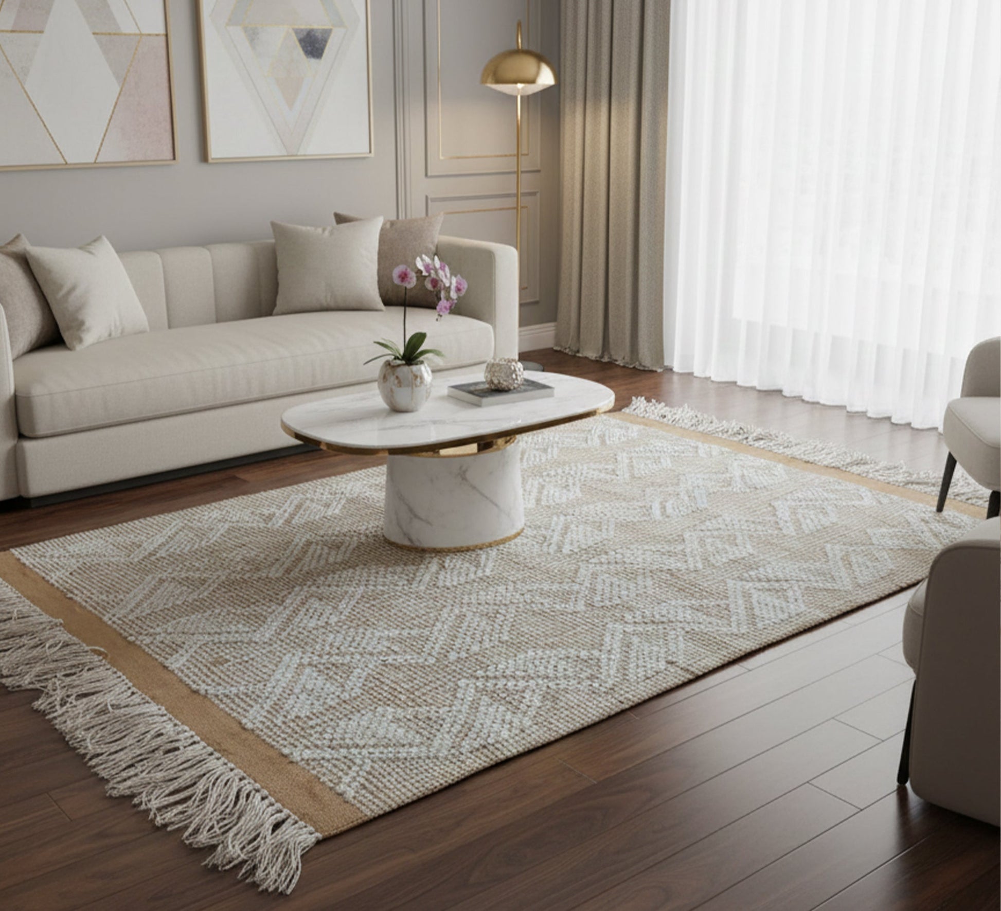 A rug with geometric patterns that adds a unique touch to your room - Vitrine Furniture - Accessories