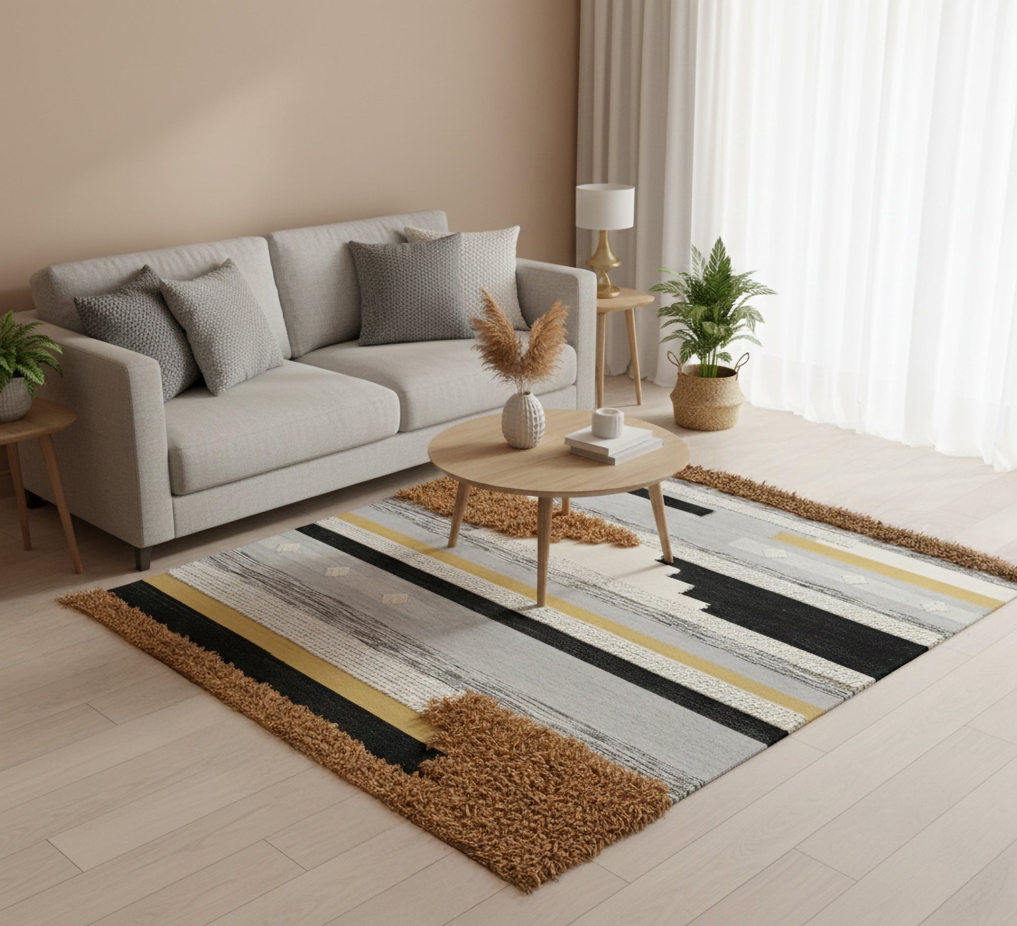 A rug with large, colorful shag pieces - Vitrine Furniture - Accessories