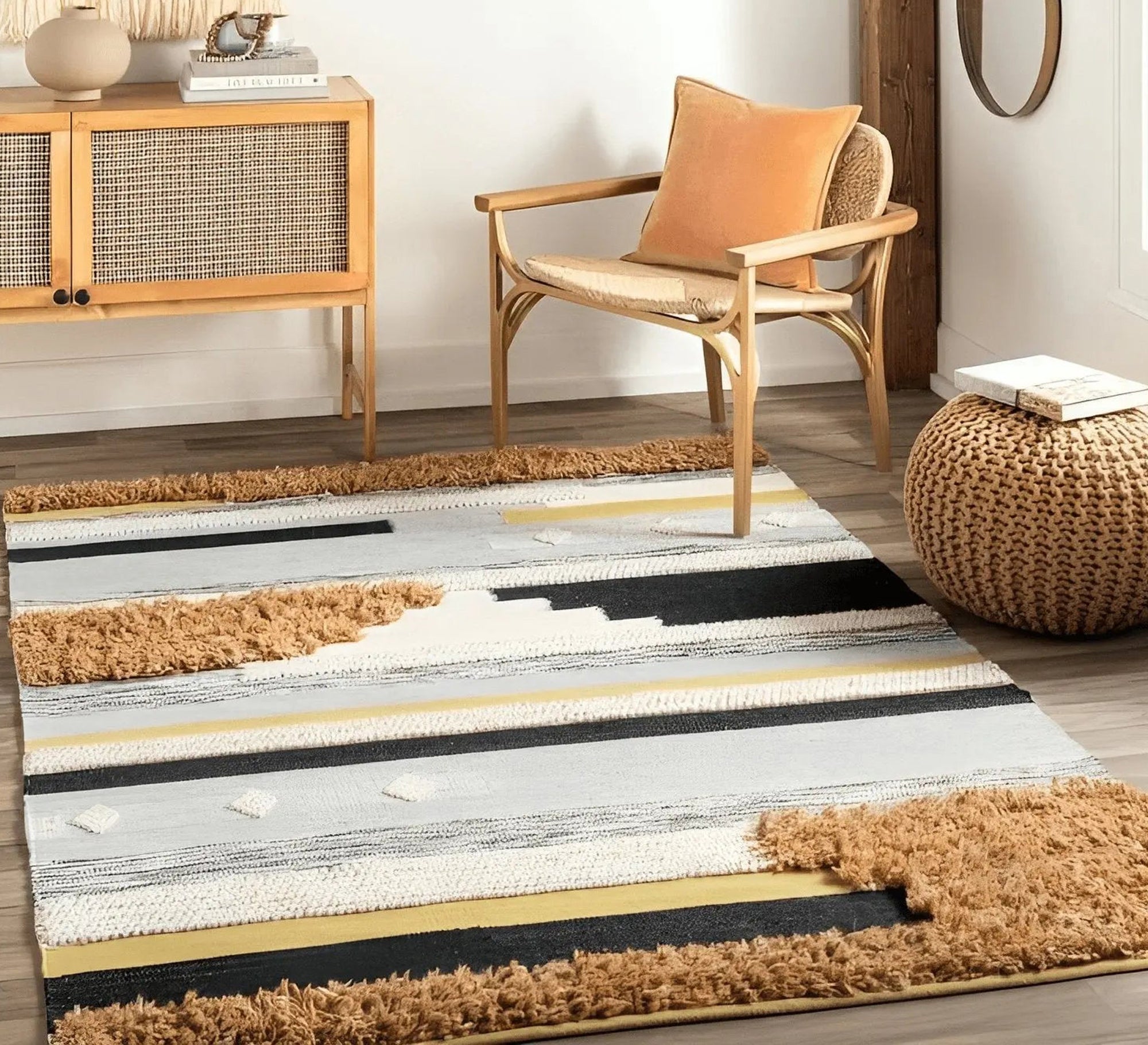 A rug with large, colorful shag pieces - Vitrine Furniture - Accessories