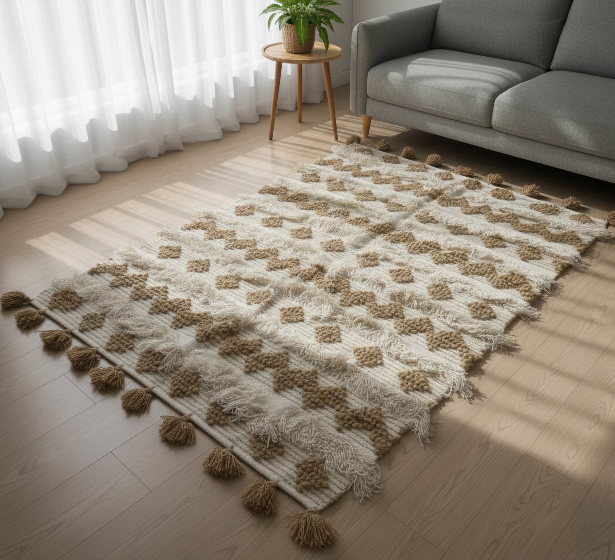 A rug with thick fringe along the edges - Vitrine Furniture - Accessories