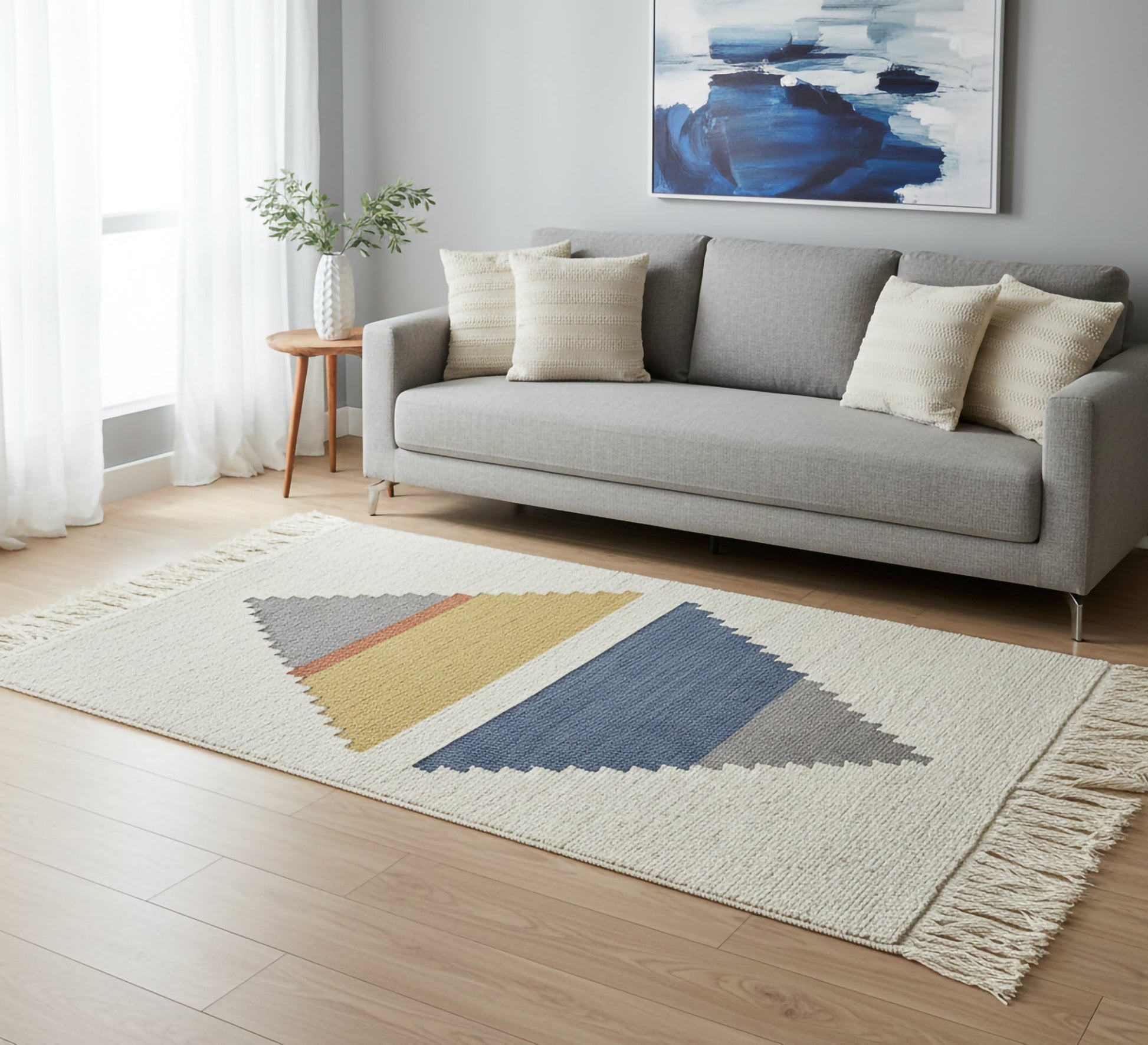 A rug woven with light threads and patterns - Vitrine Furniture - Accessories