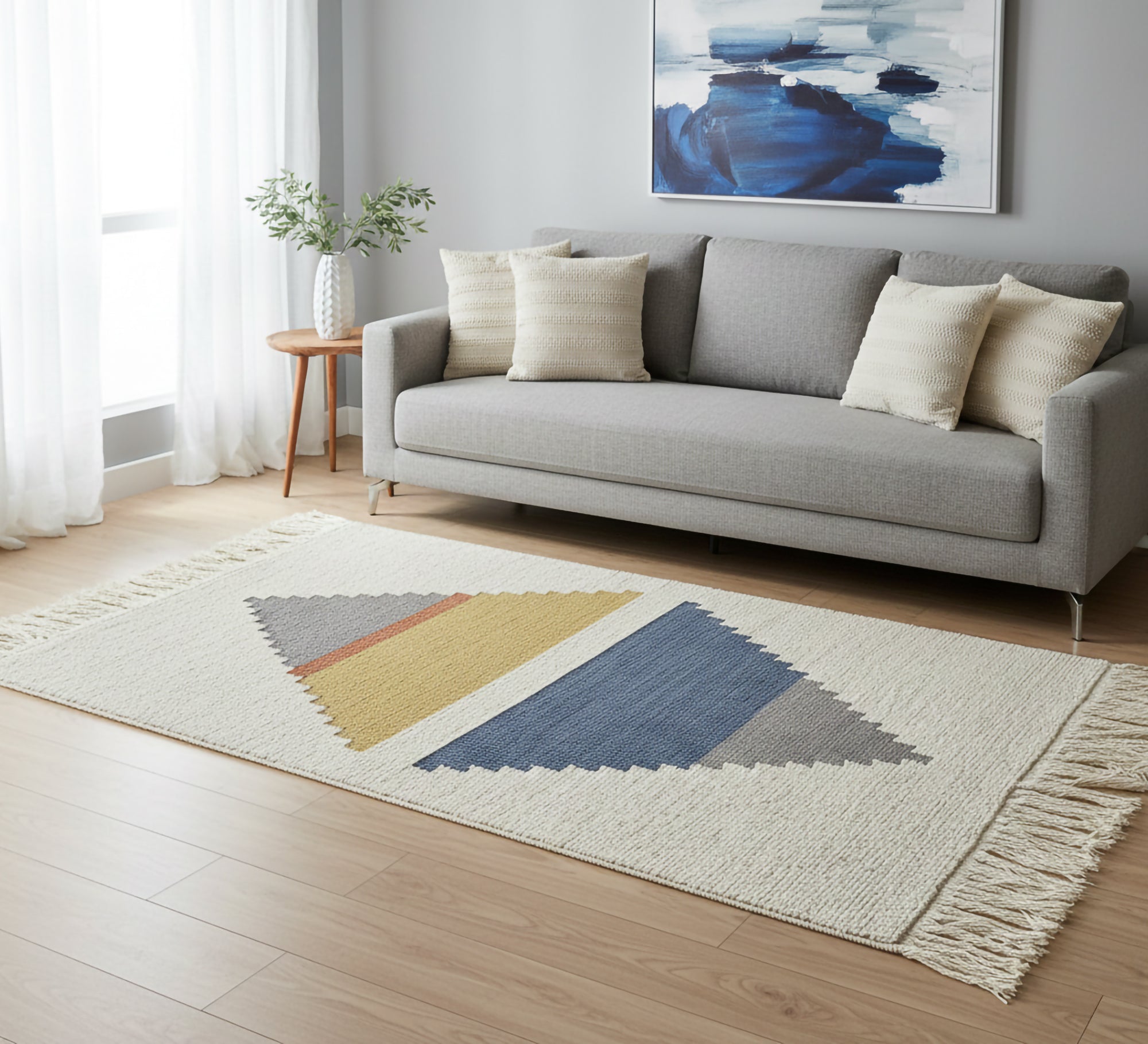 A rug woven with light threads and patterns - Vitrine Furniture - Accessories