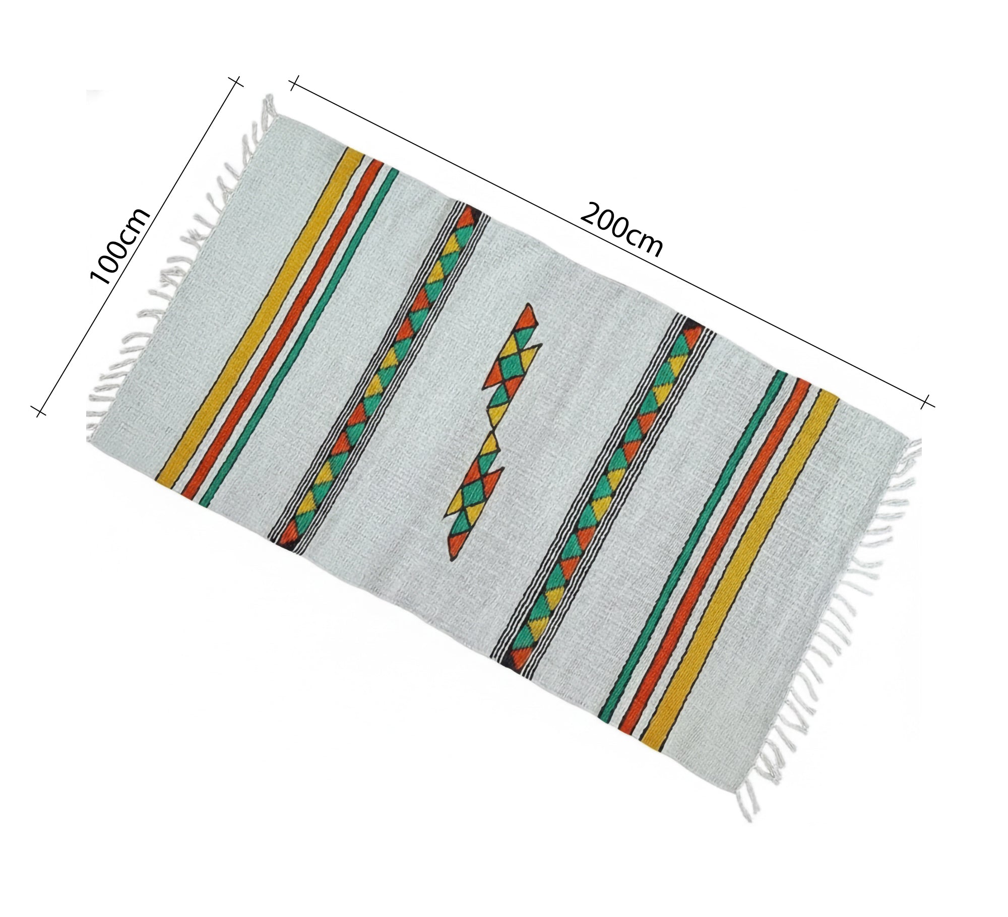 A rug woven with multi - colored wool blocks - Vitrine Furniture - Accessories