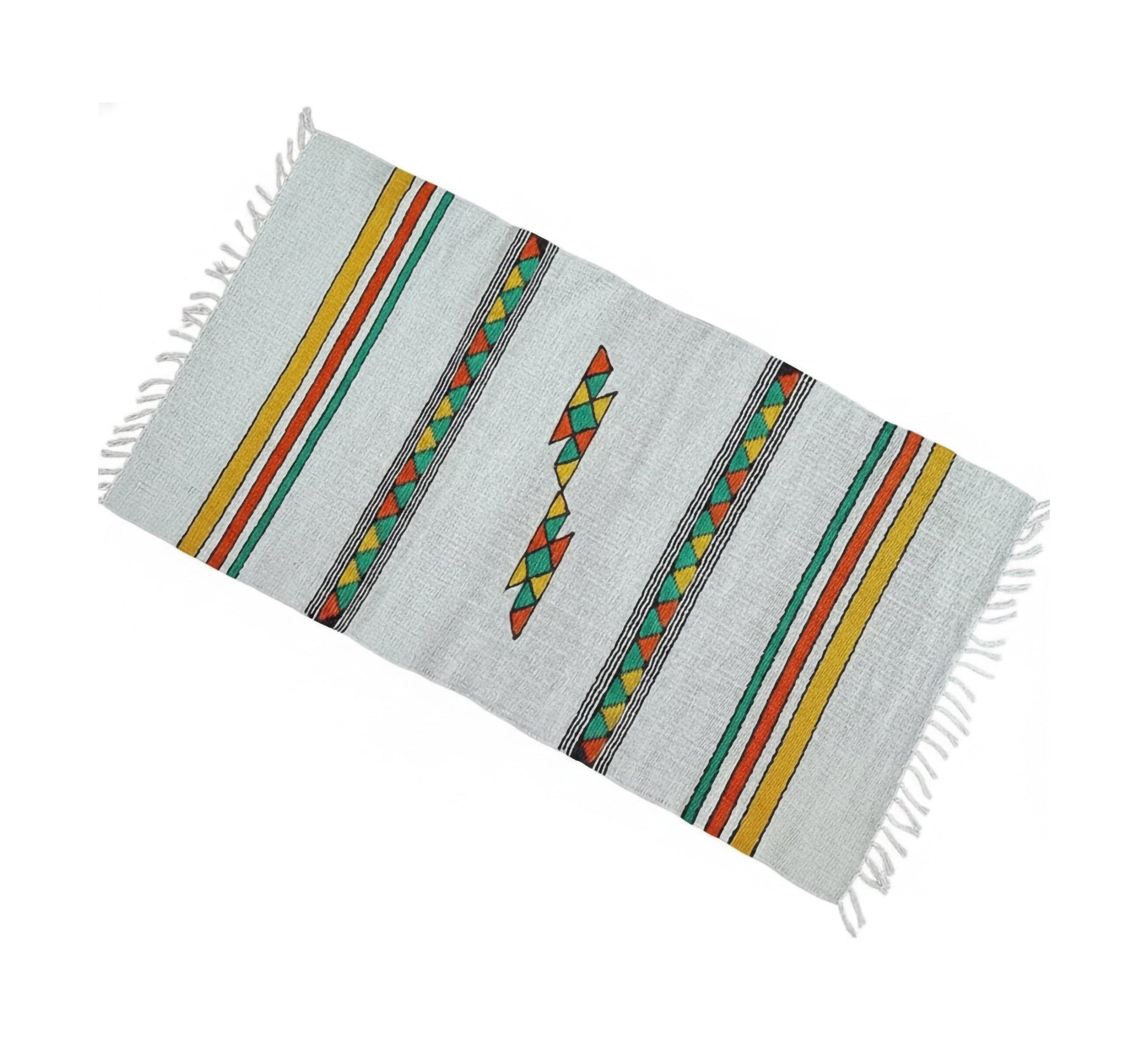 A rug woven with multi - colored wool blocks - Vitrine Furniture - Accessories