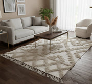 A rustic rug decorated with elegant geometric patterns - Vitrine Furniture - Accessories