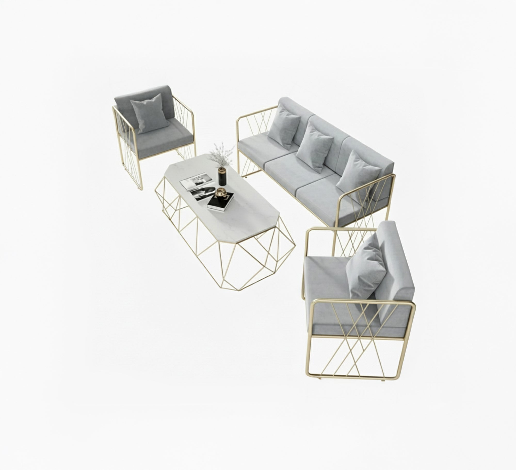 A serene gray living room set - Vitrine Furniture - Furniture