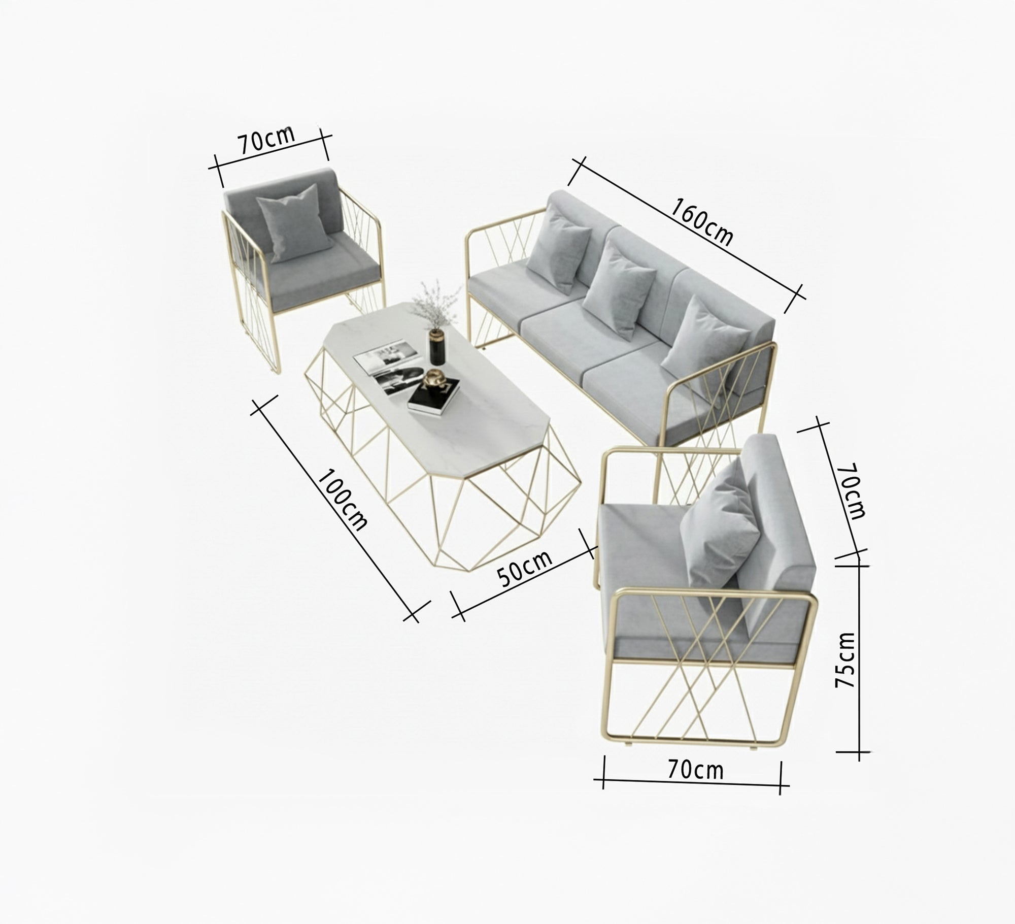A serene gray living room set - Vitrine Furniture - Furniture