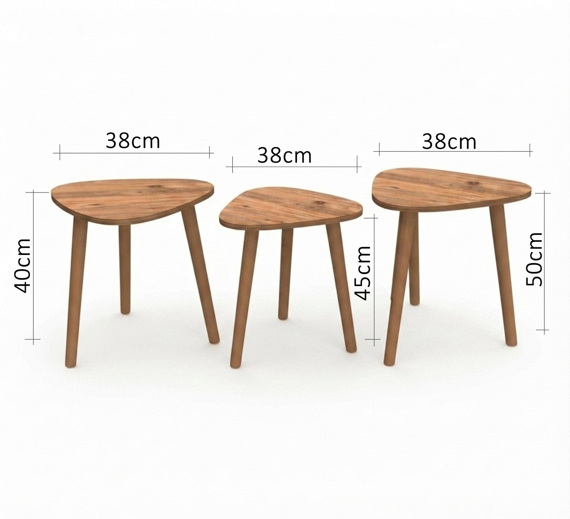 A set of nested wooden tables with a modern design - Vitrine Furniture - Side Tables