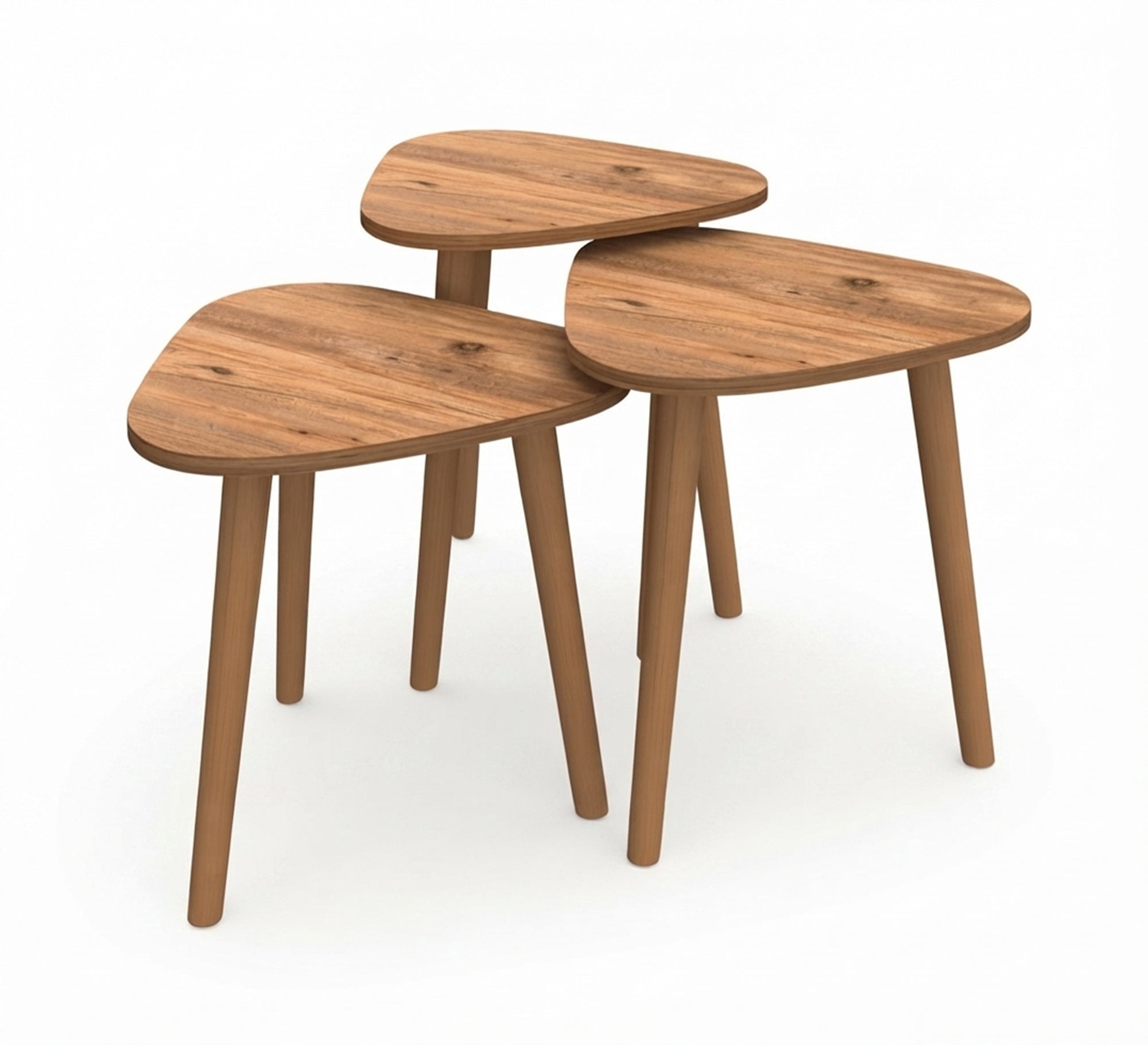 A set of nested wooden tables with a modern design - Vitrine Furniture - Side Tables