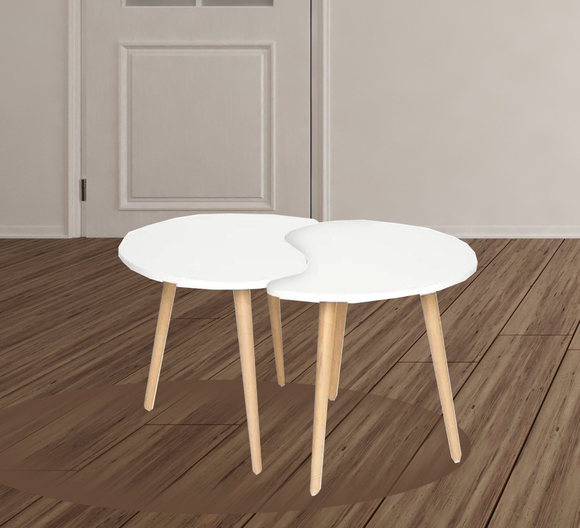 A set of side tables in white - Vitrine Furniture - Furniture