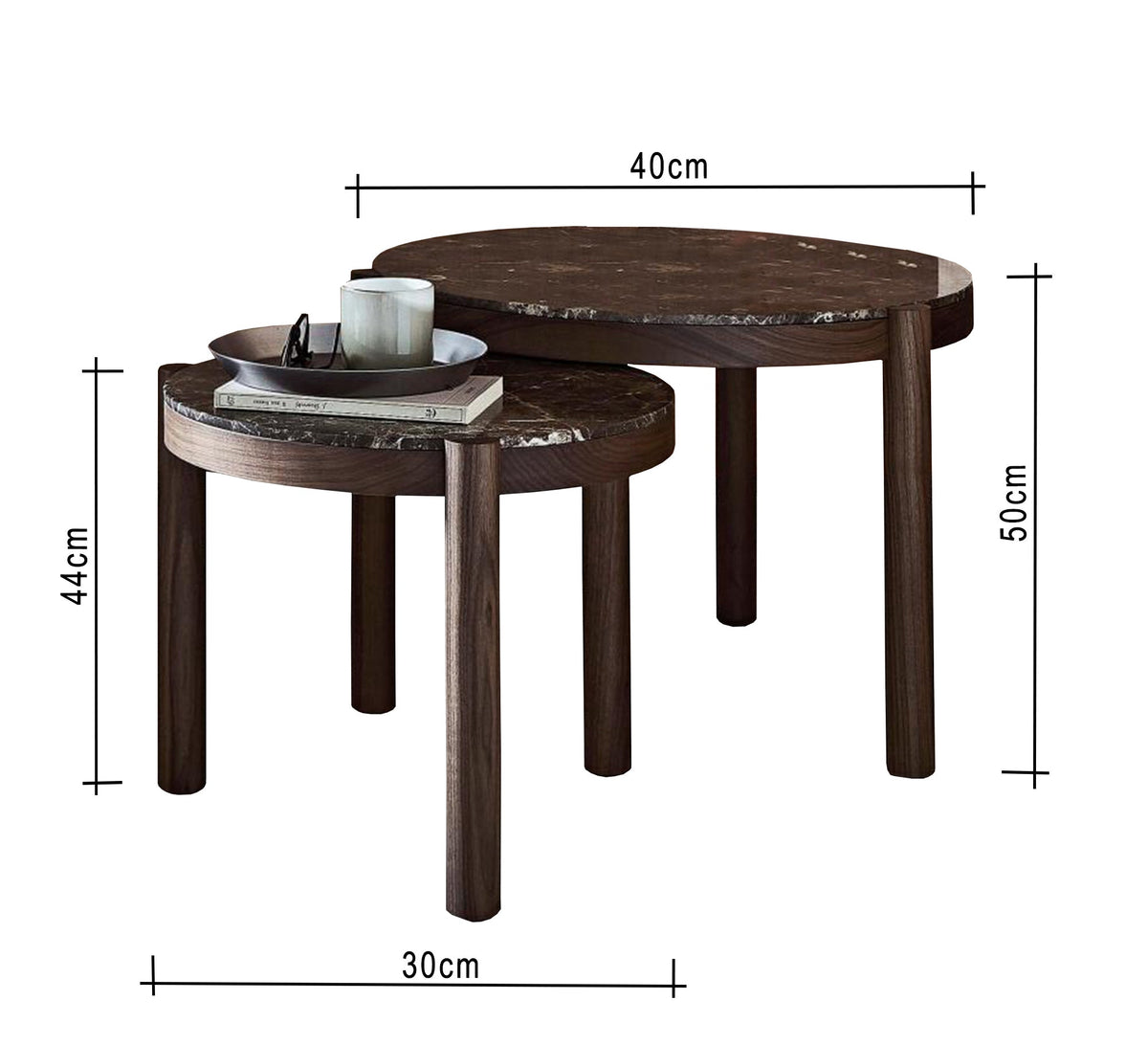 A set of side tables with a marble top - Vitrine Furniture - Furniture