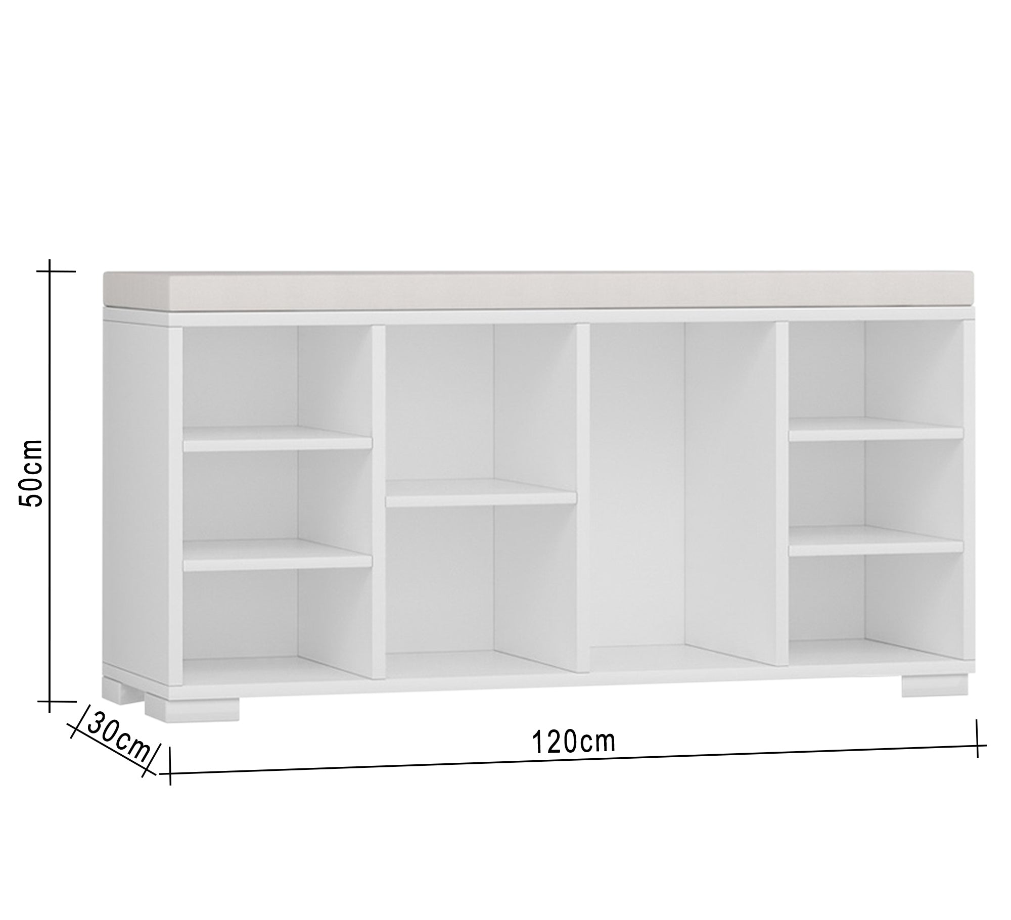 A shoe rack with a white upholstered base - Vitrine Furniture - Furniture