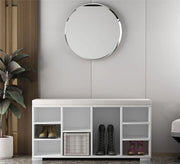 A shoe rack with a white upholstered base - Vitrine Furniture - Furniture