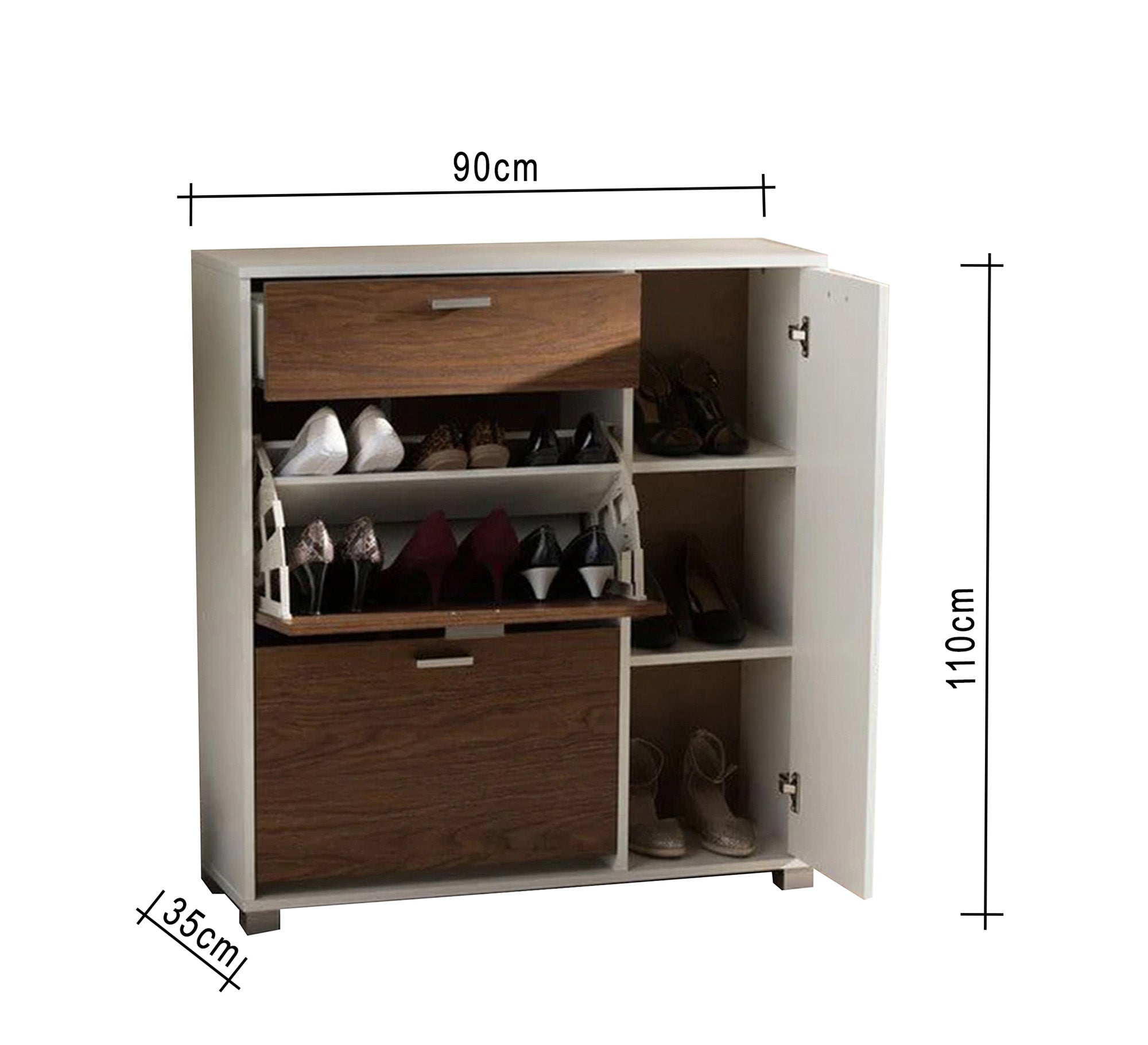 A Shoe rack with multiple storage spaces - Vitrine Furniture - Shoe Racks