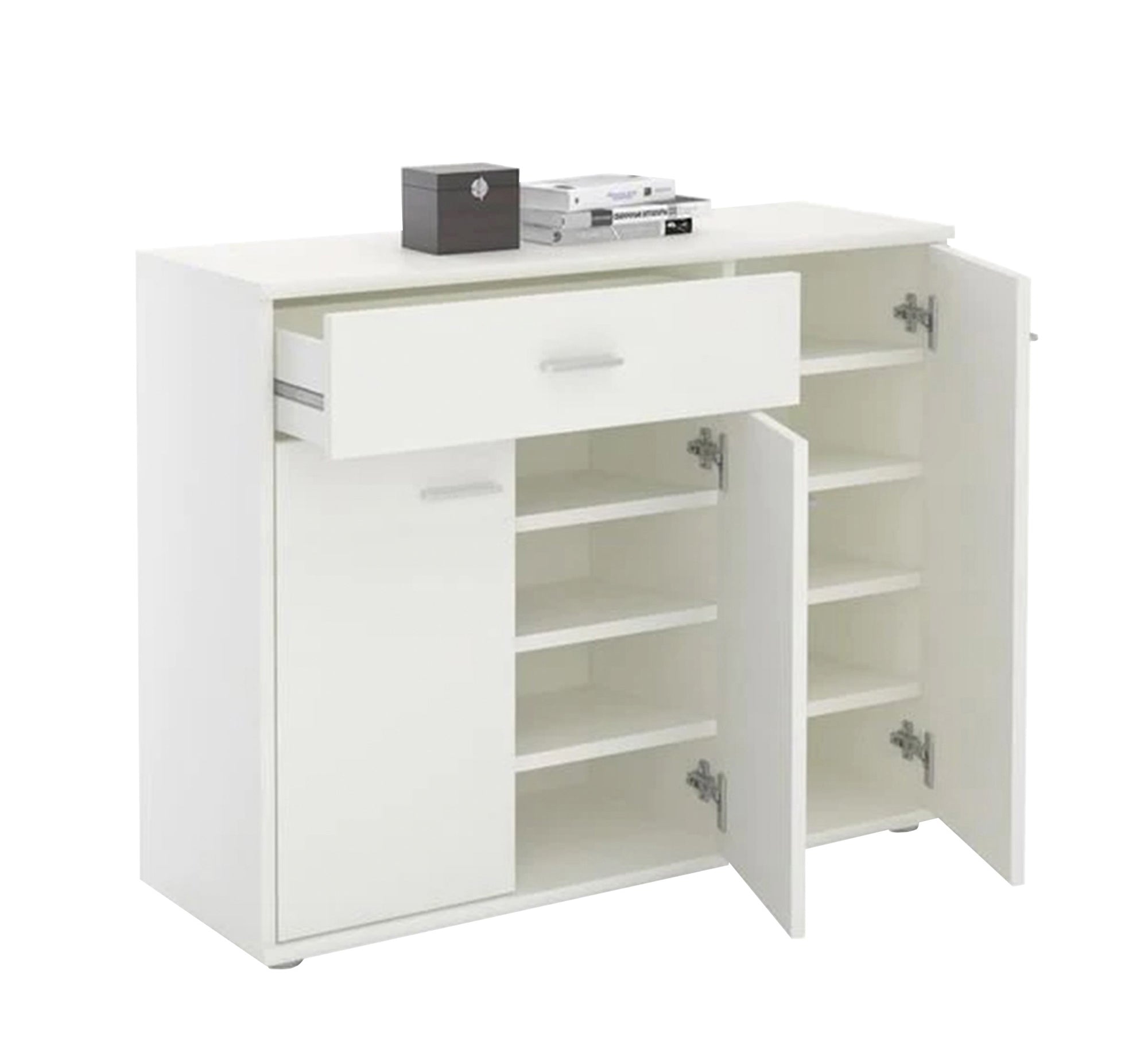 A shoe rack with three moving leaves and a drawer - Vitrine Furniture - Shoe Racks