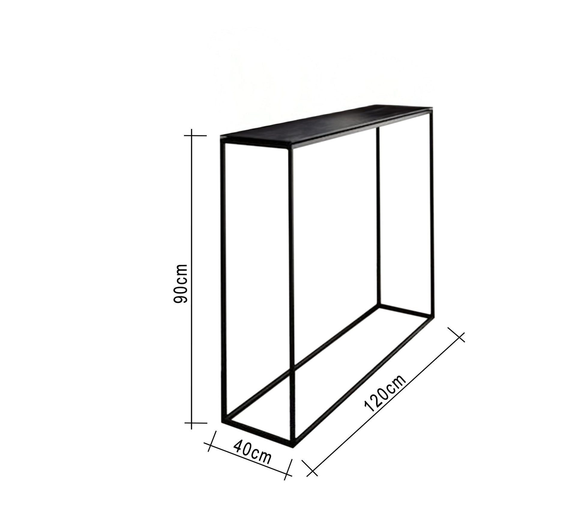 A simple console with a black wooden top - Vitrine Furniture - Furniture