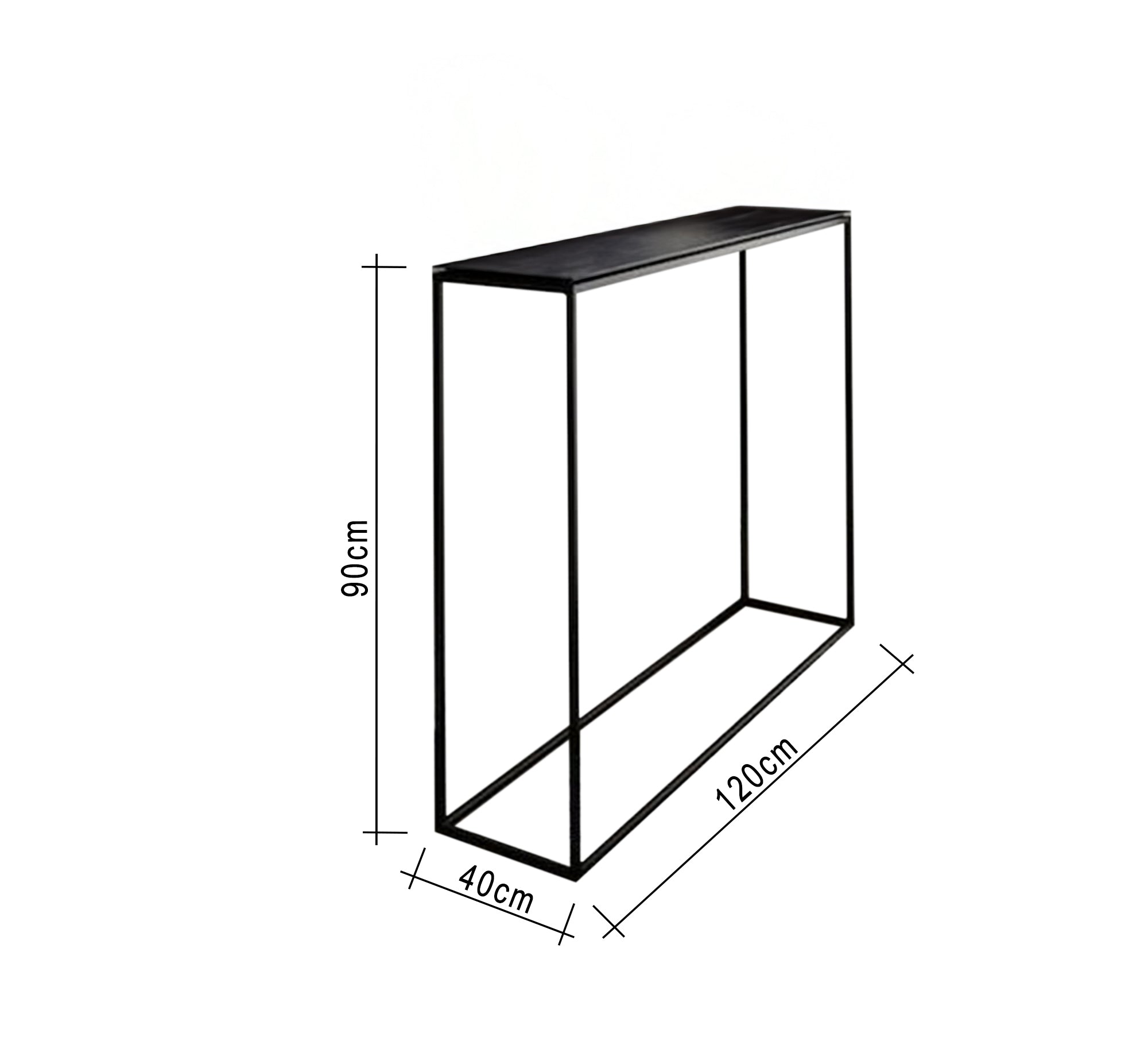 A simple console with a black wooden top - Vitrine Furniture - Furniture