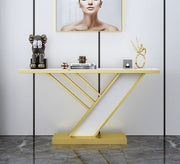A slanted entryway console with a wooden top and a slanted base - Vitrine Furniture - Furniture