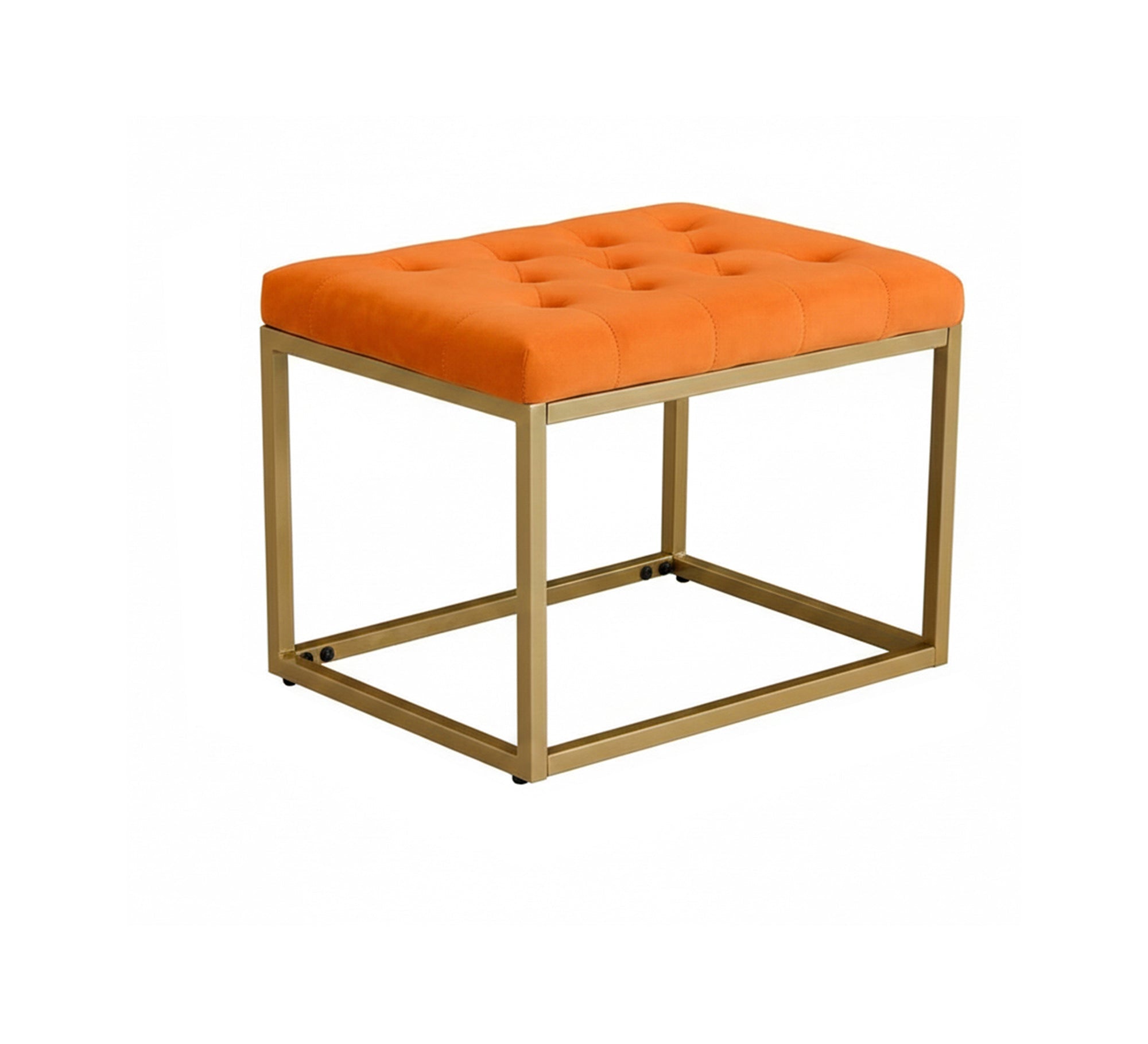 A small orange velvet seat - Vitrine Furniture - Furniture