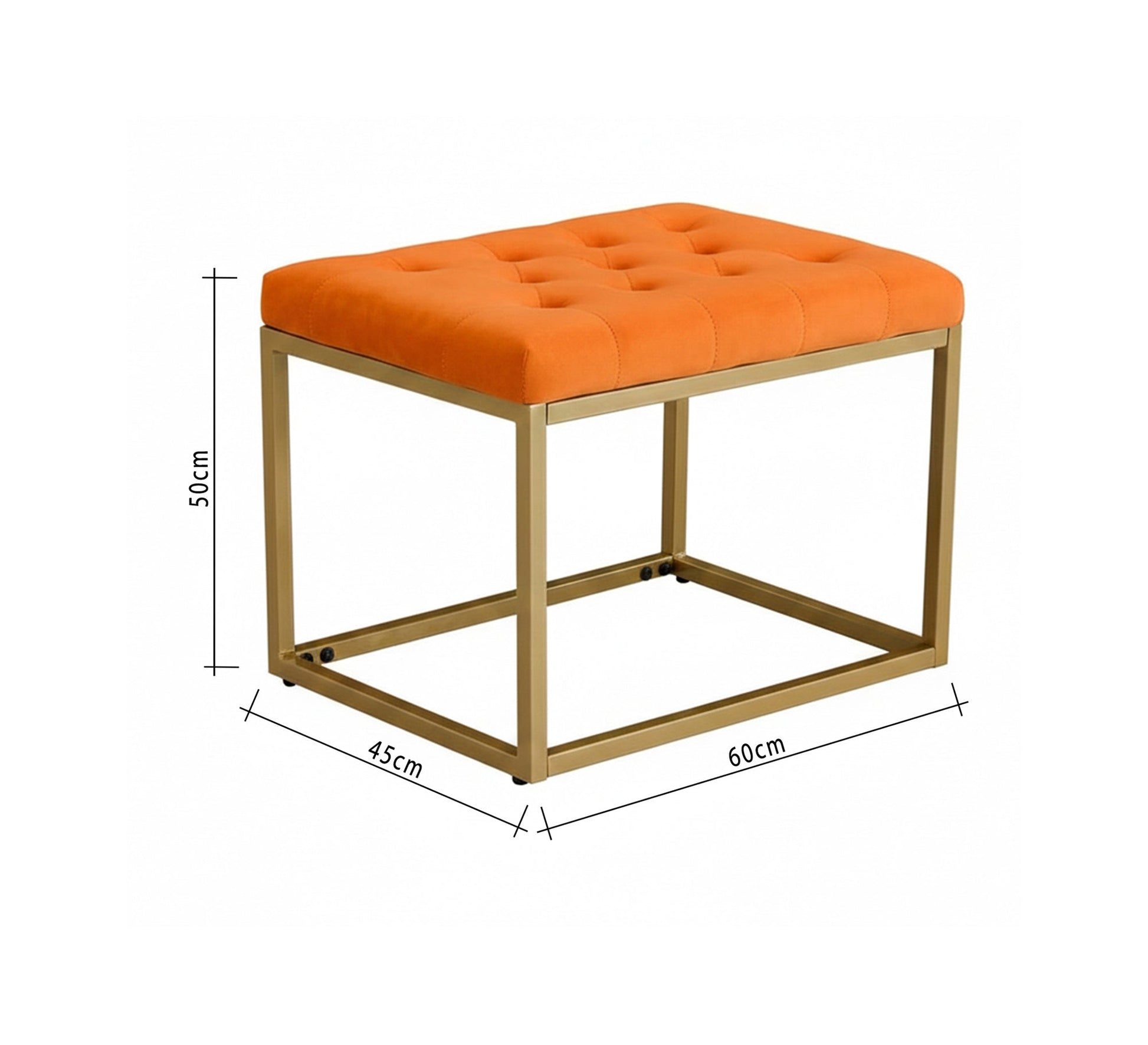 A small orange velvet seat - Vitrine Furniture - Furniture