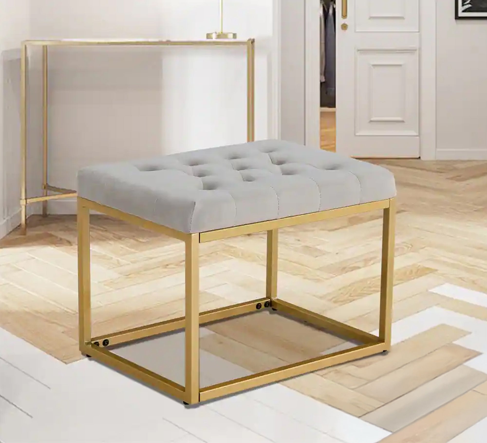 A small velvet chair in gray - Vitrine Furniture - Furniture