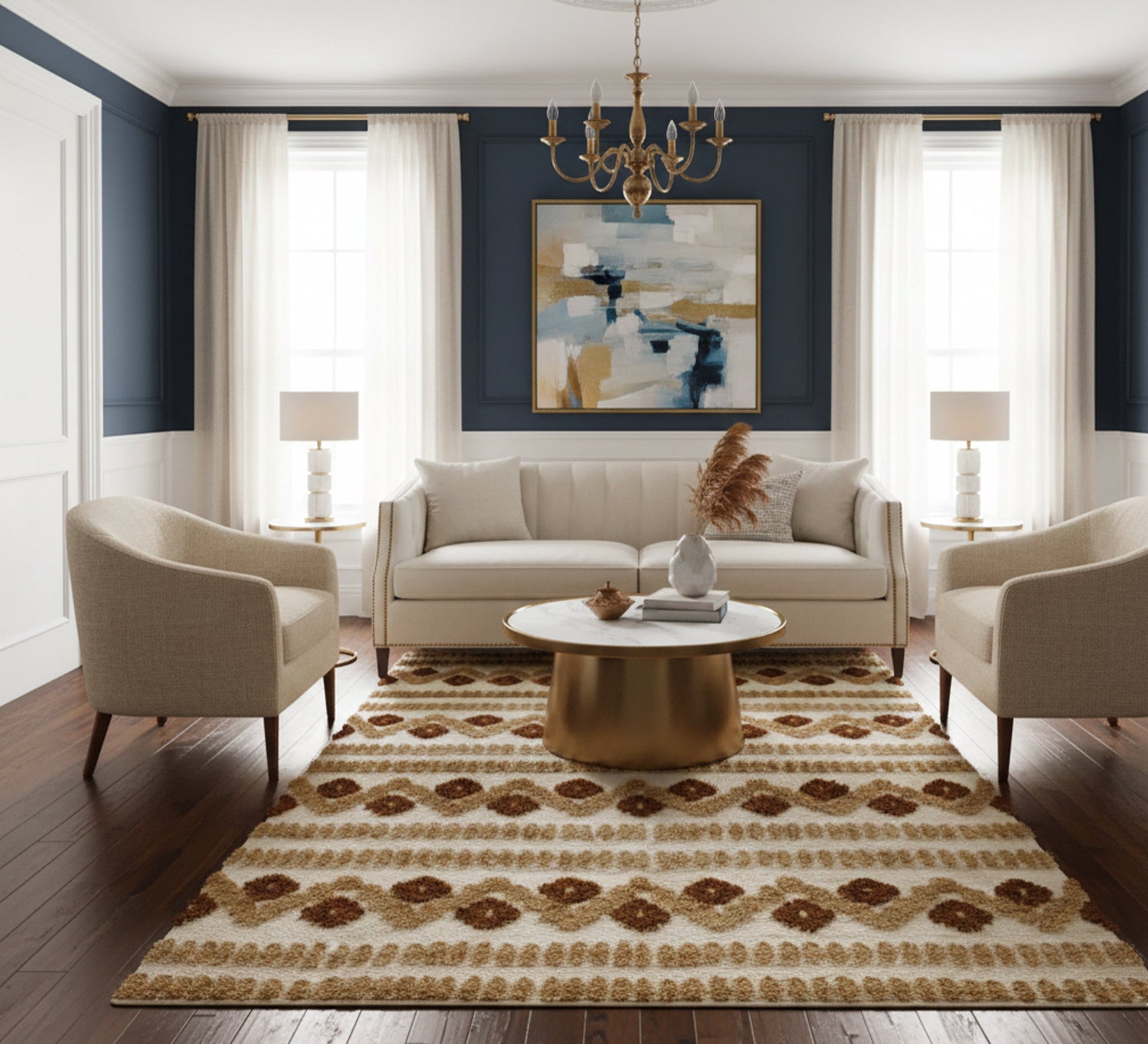 A soft and comfortable rug with prominent brown patterns - Vitrine Furniture - Accessories