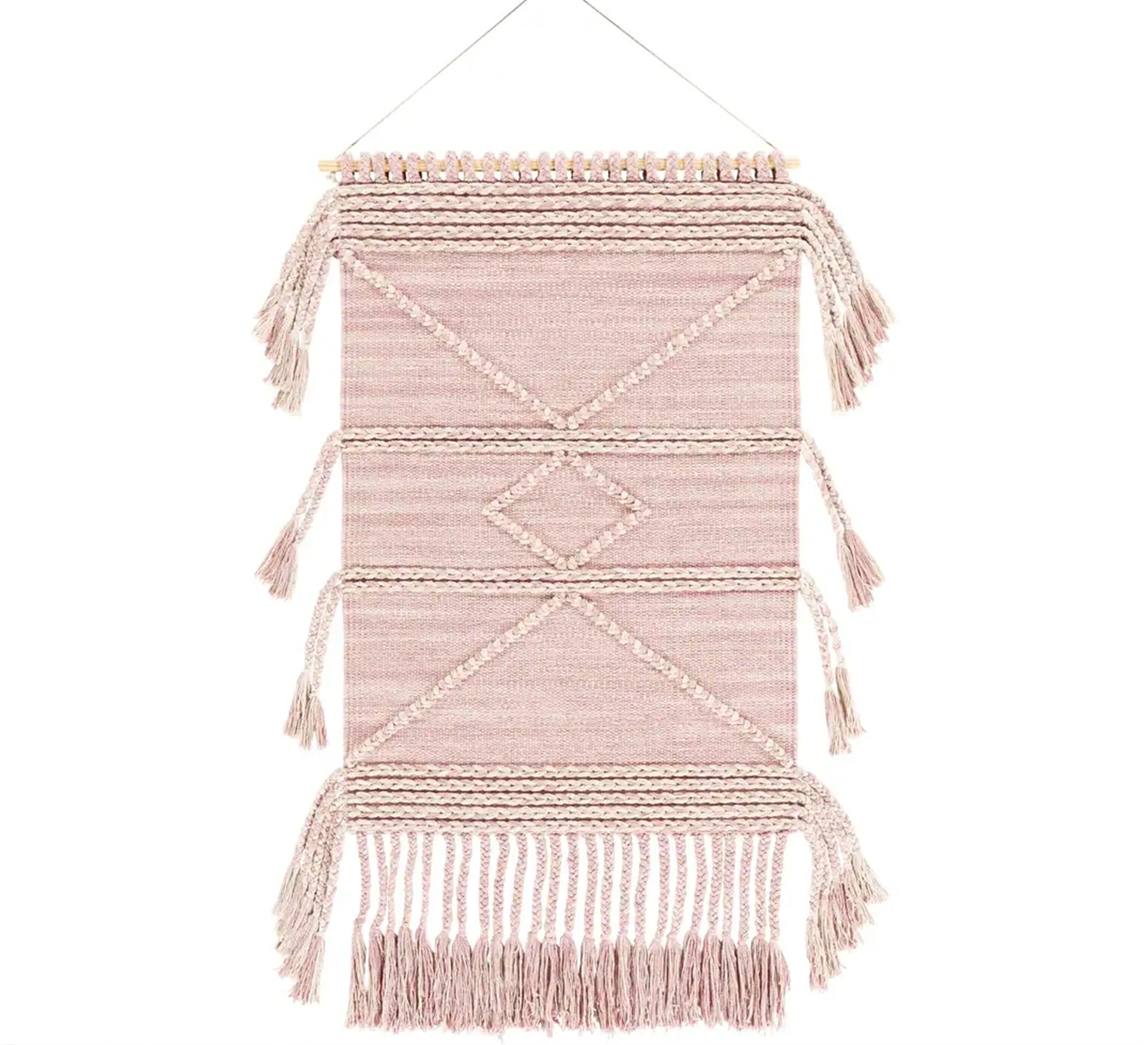 A soft, geometric diamond runner with tassels - Vitrine Furniture - Accessories
