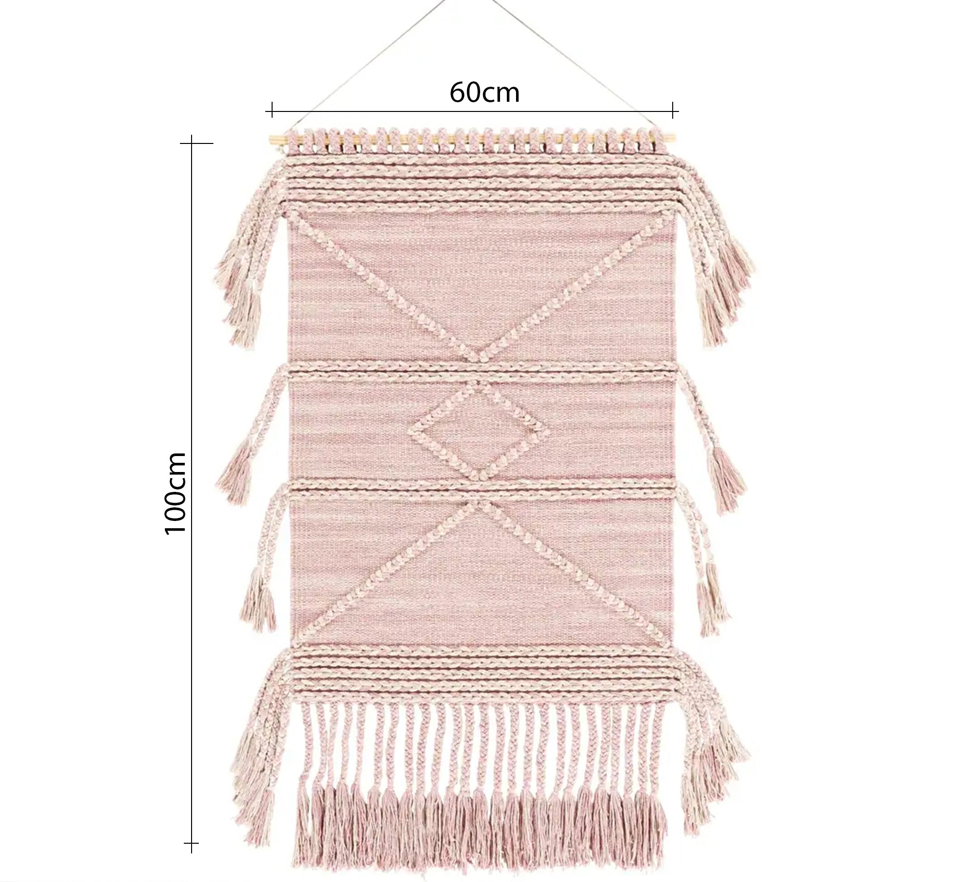 A soft, geometric diamond runner with tassels - Vitrine Furniture - Accessories