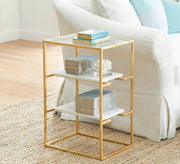 A square table with three marble and glass tops - Vitrine Furniture - Furniture