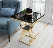A square table with two black marble tops - Vitrine Furniture - Furniture