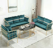 A steel living room set with beautiful green upholstery - Vitrine Furniture - Furniture