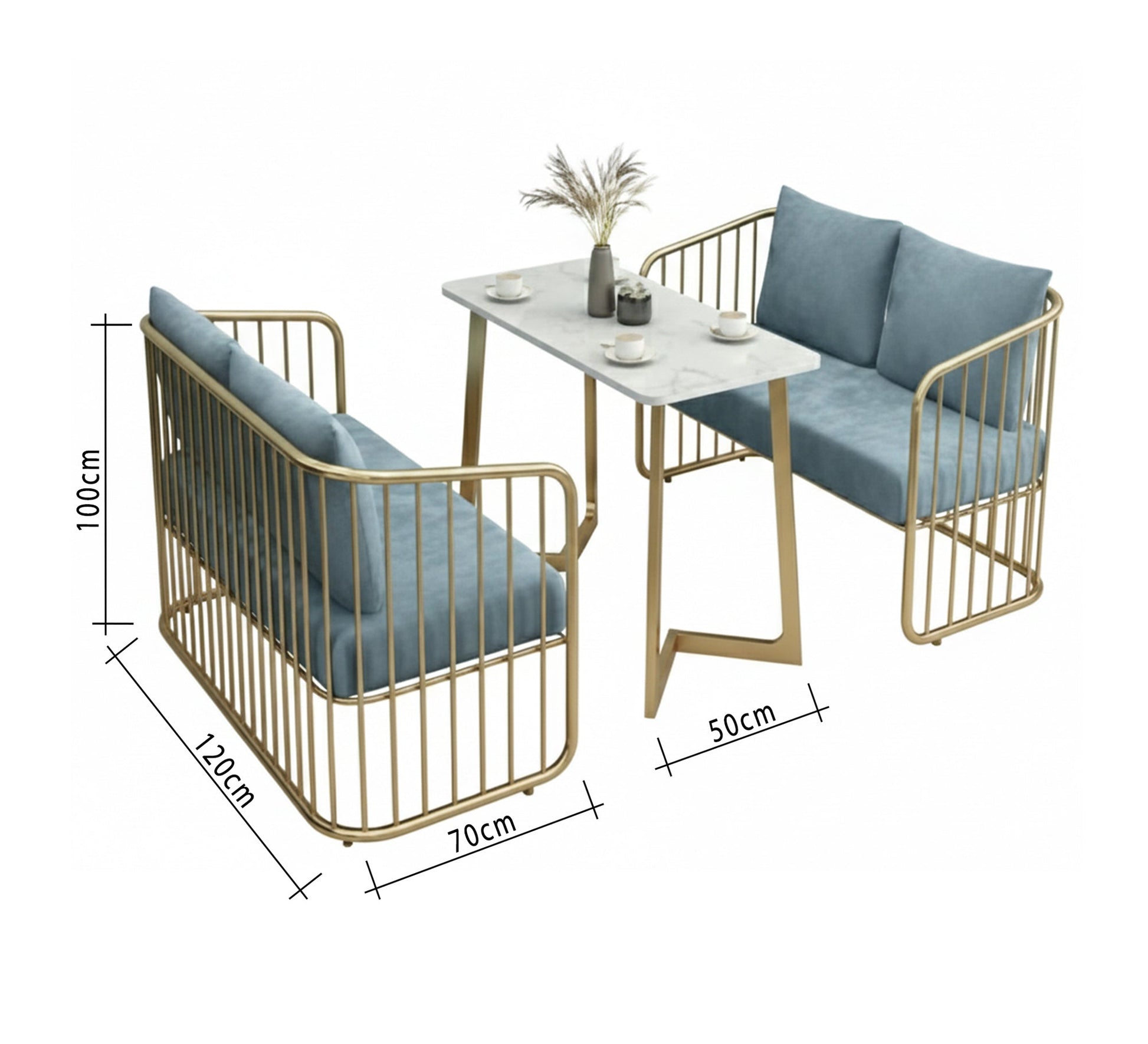 A steel reception set with two sofas - Vitrine Furniture - Furniture